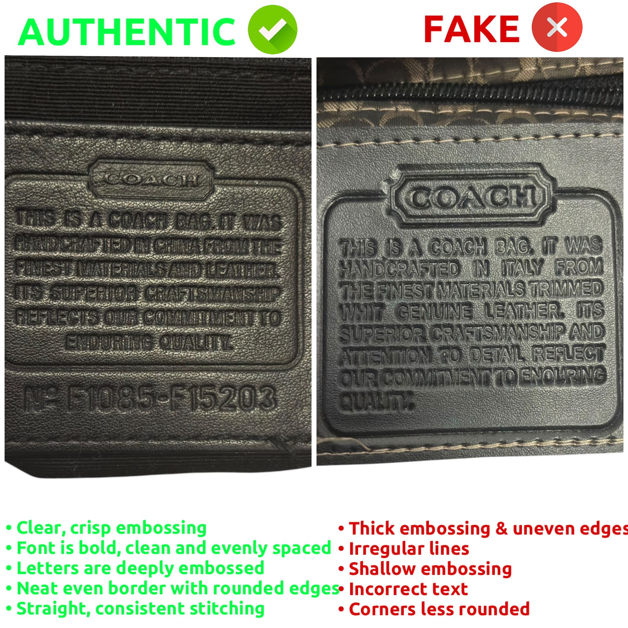 Vintage Coach bag authentic vs fake creed authentication guide