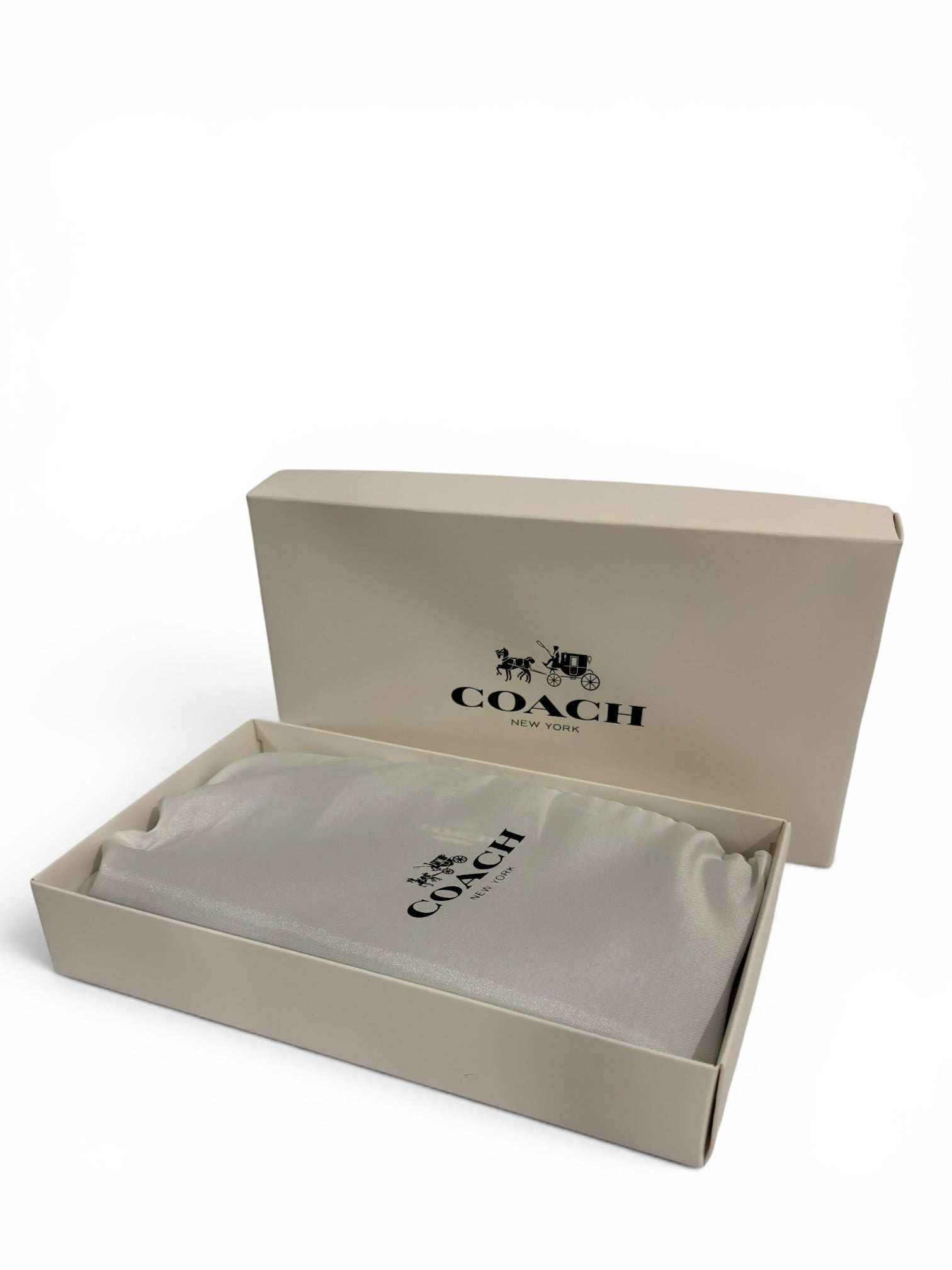 Coach (New - Boxed) Accordion Zip Wallet Midnight Blue Navy Crossgrain Leather Gold Hardware Purse