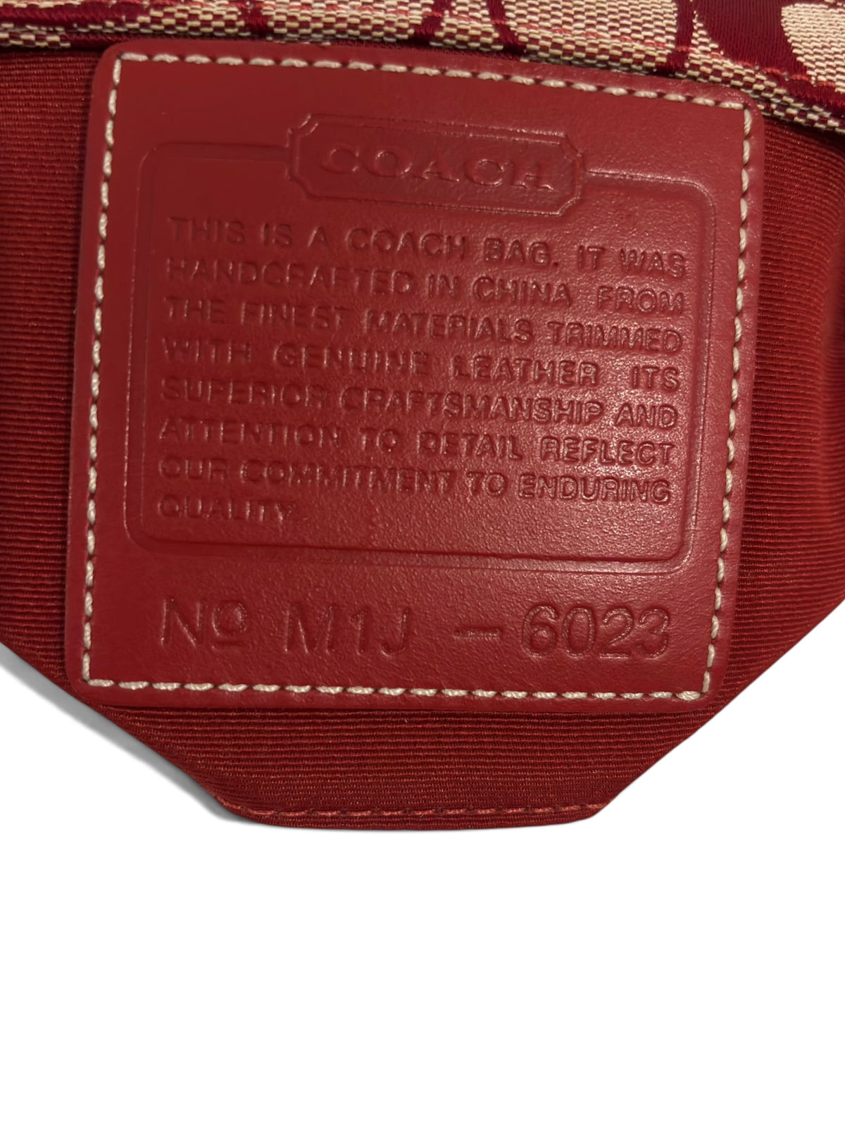 Vintage Coach Bag 6023 In Red Signature Canvas