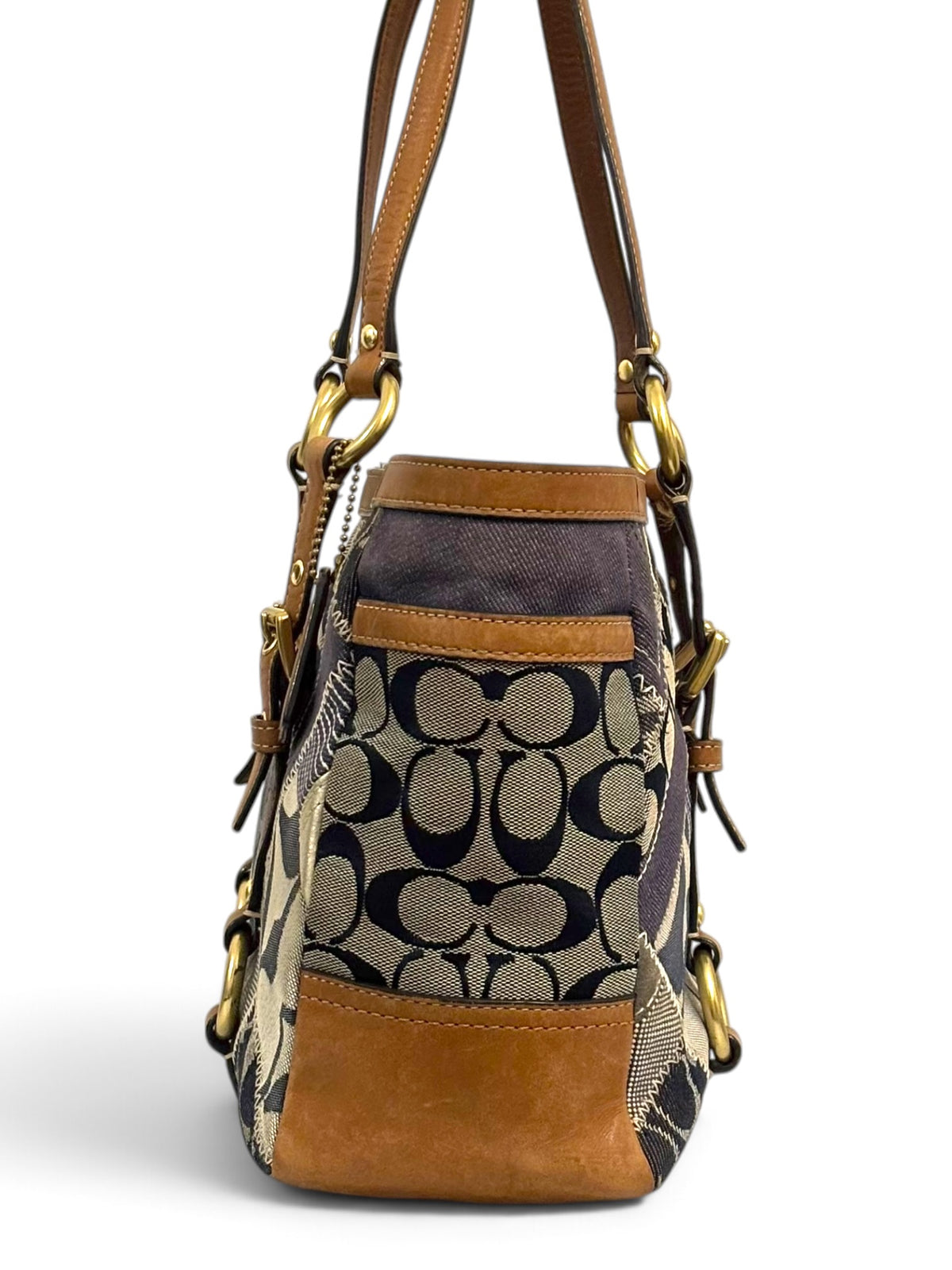 Vintage Coach Denim Patchwork Tote Bag 12217