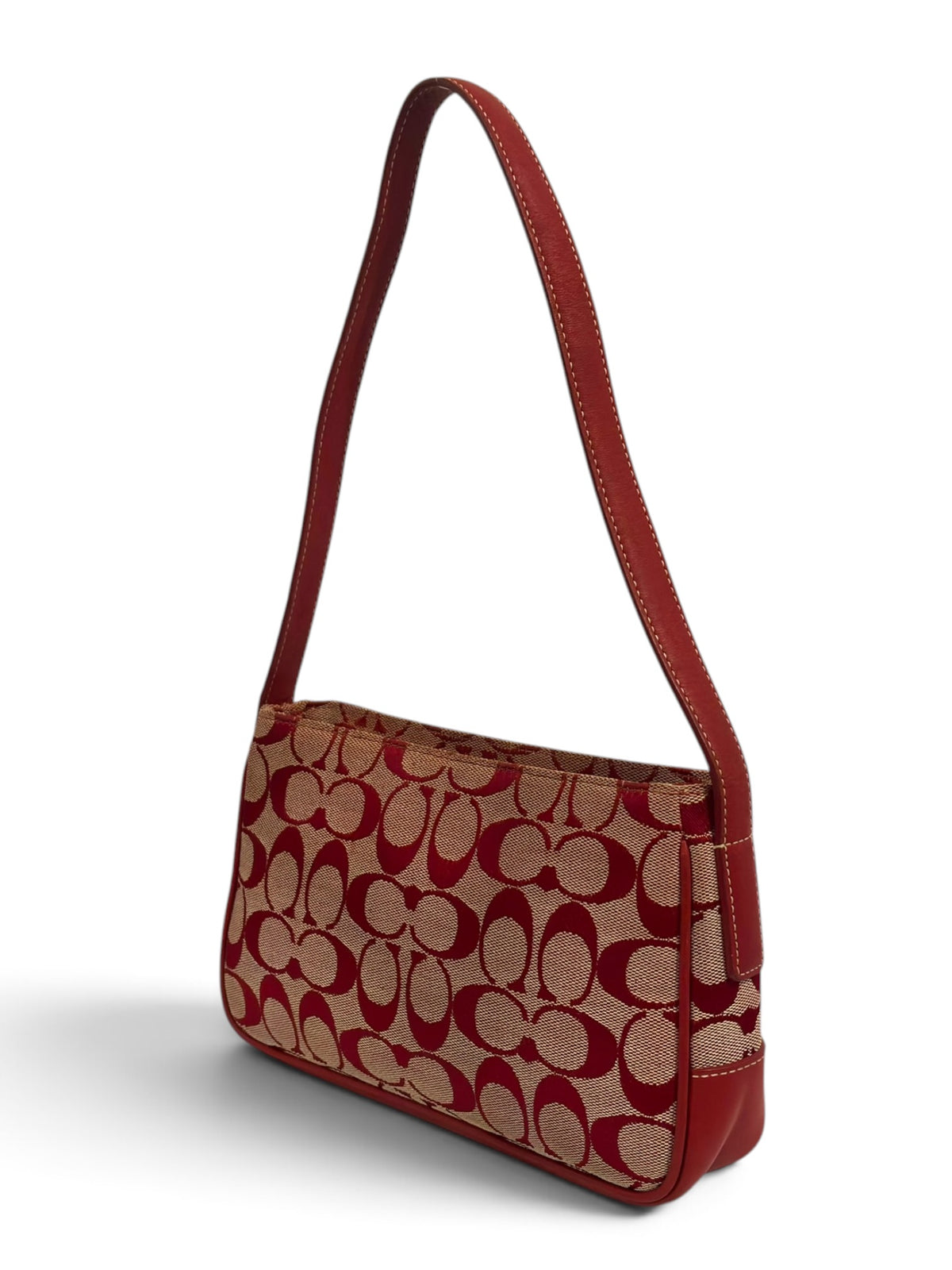 Vintage Coach Bag 6023 Signature Red Mini Shoulder Pouch