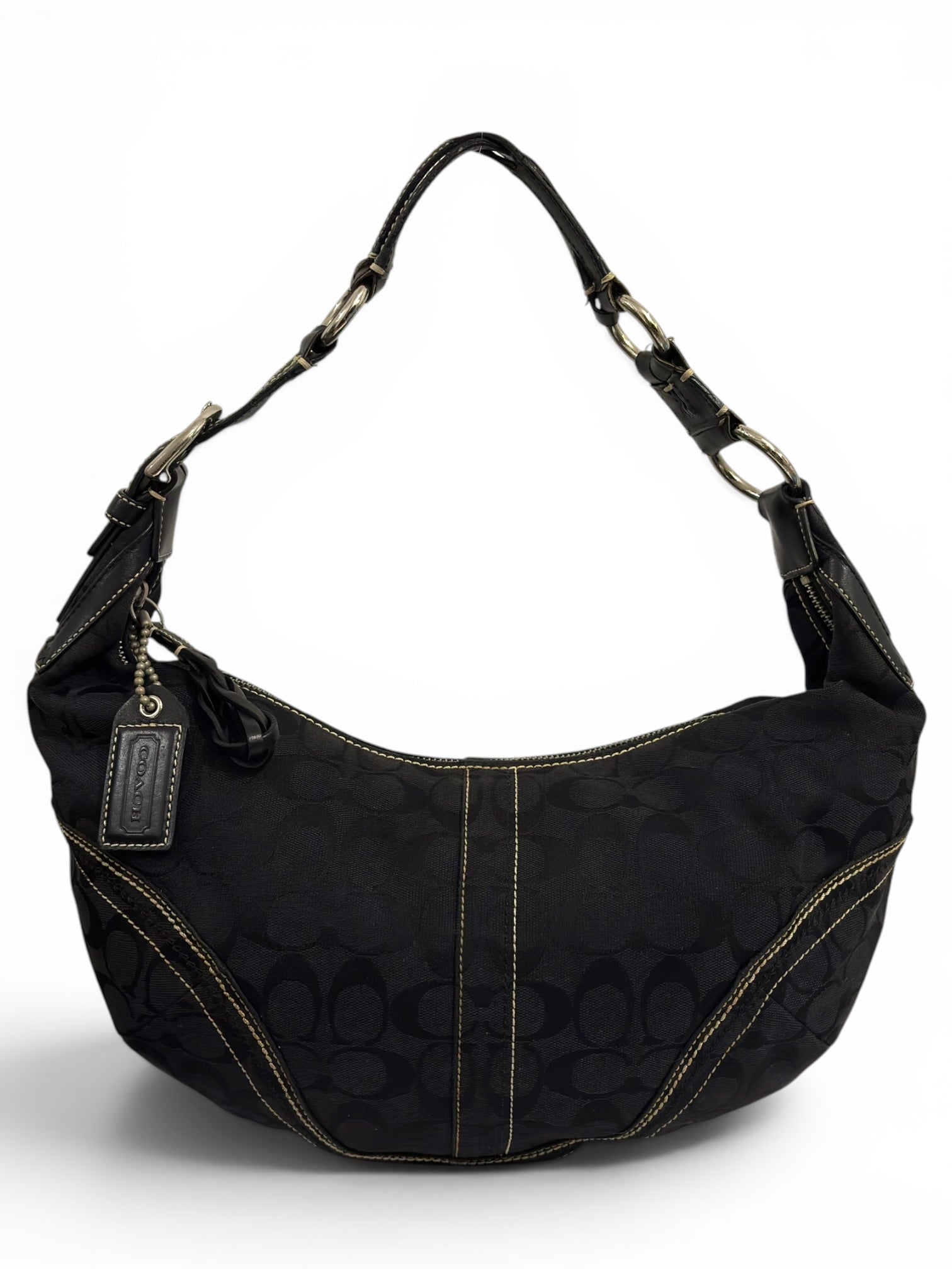 ⭐希少モデル⭐OLD COACH SOHO ワンショルダーバッグ ハーフムーン Vintage Coach Soho Half Moon Black Hobo Shoulder Bag 10601