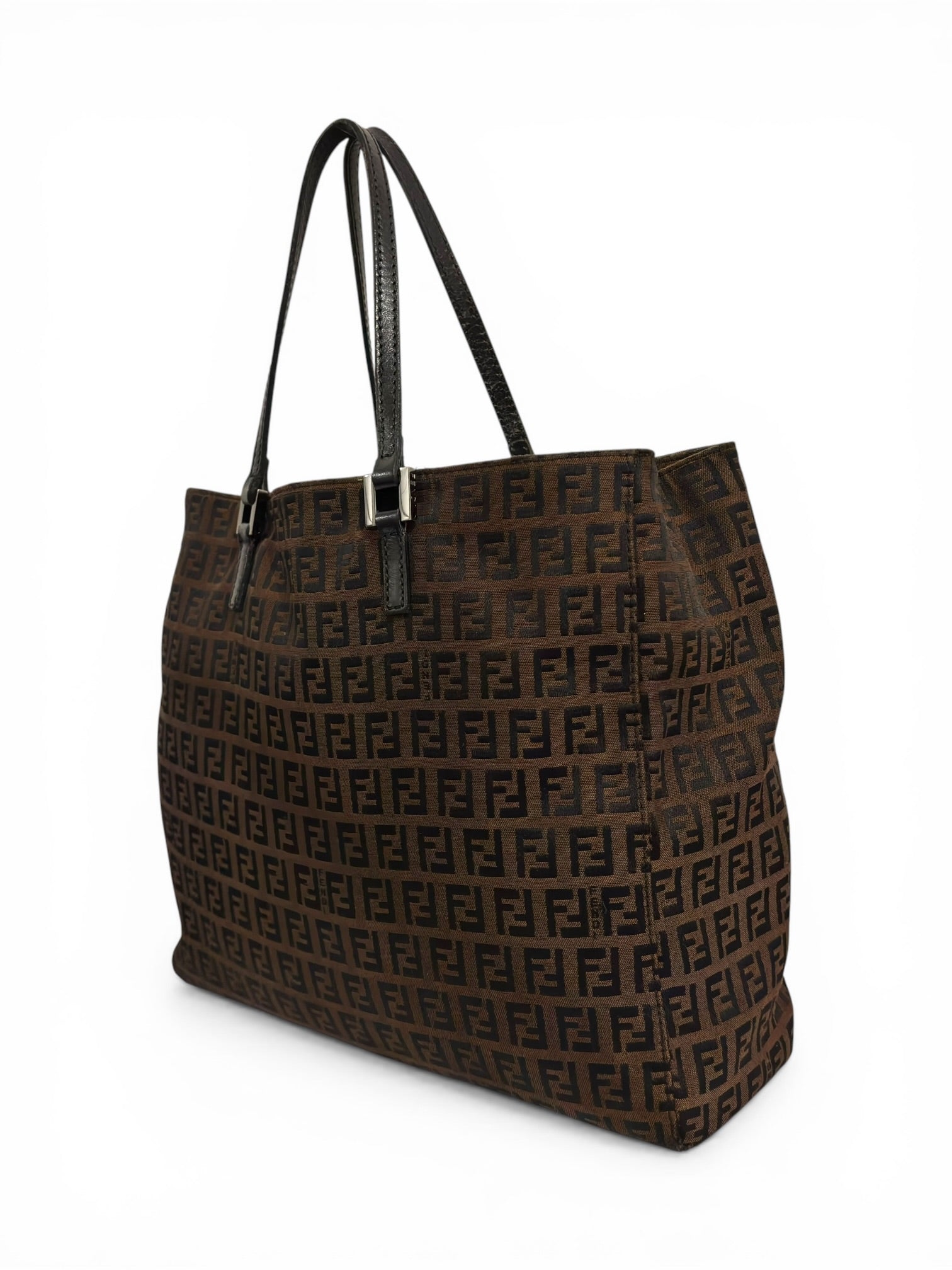 Fendi Brown Monogram Zucchino Canvas & Leather
2000-2010 Italy Tote Bag