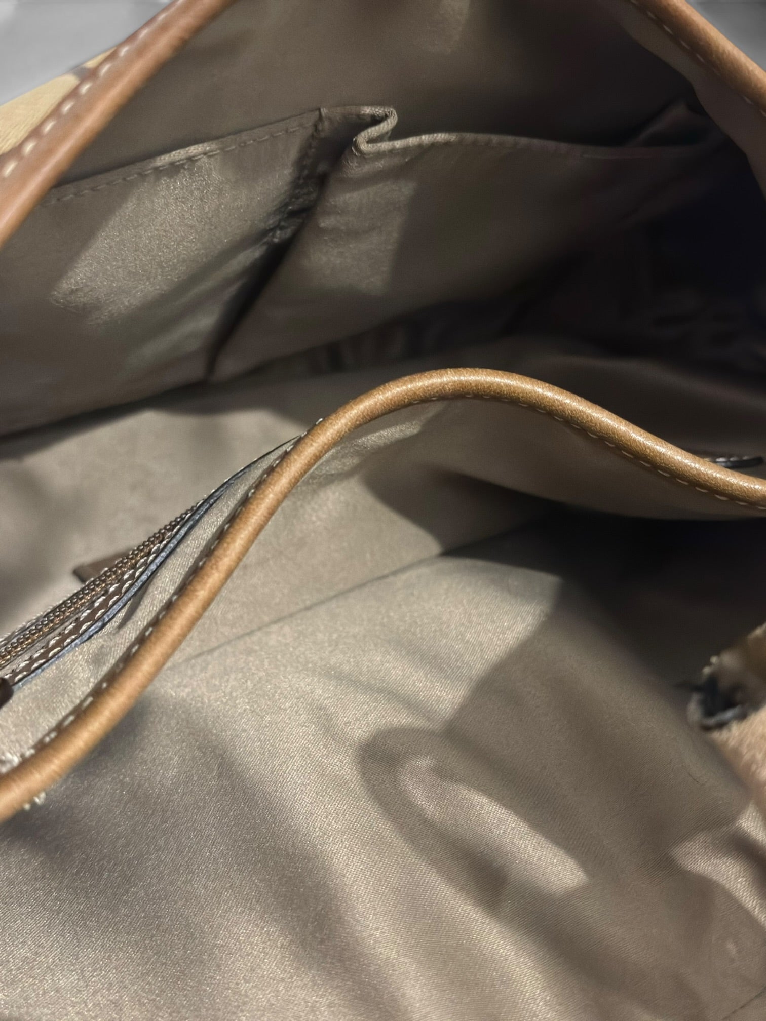 Coach Rare Soho Brown Beige Signature Studded Suede & Leather Rivet Hobo Shoulder Bag