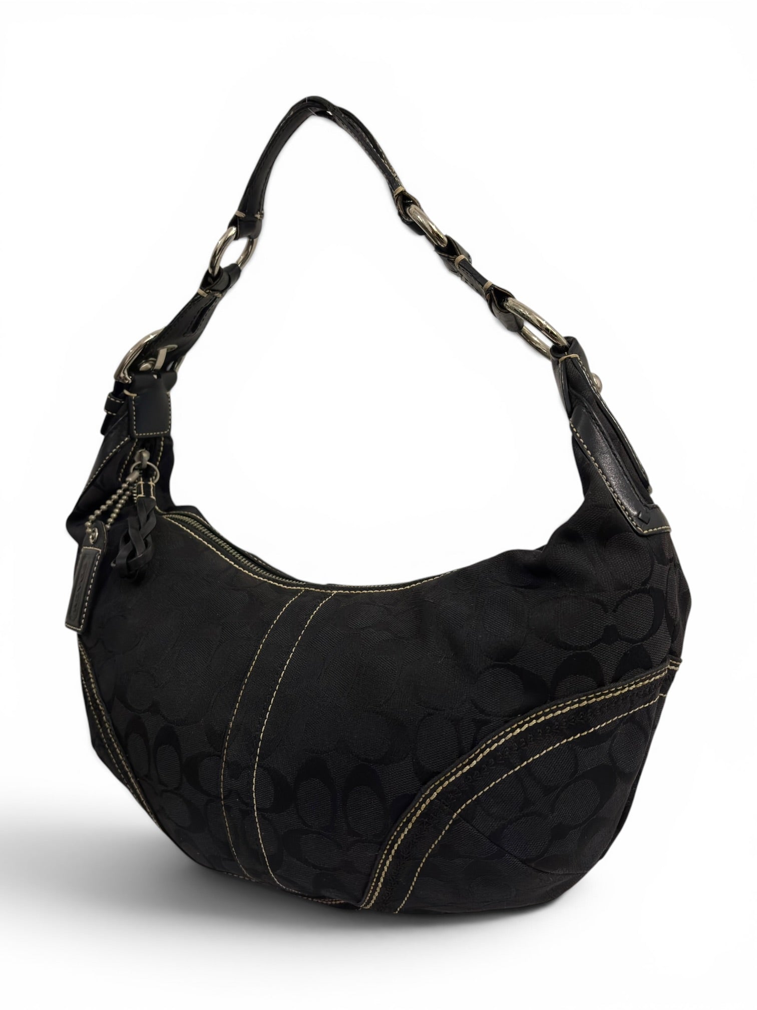 Vintage Coach Soho Half Moon Black Hobo Shoulder Bag 10601