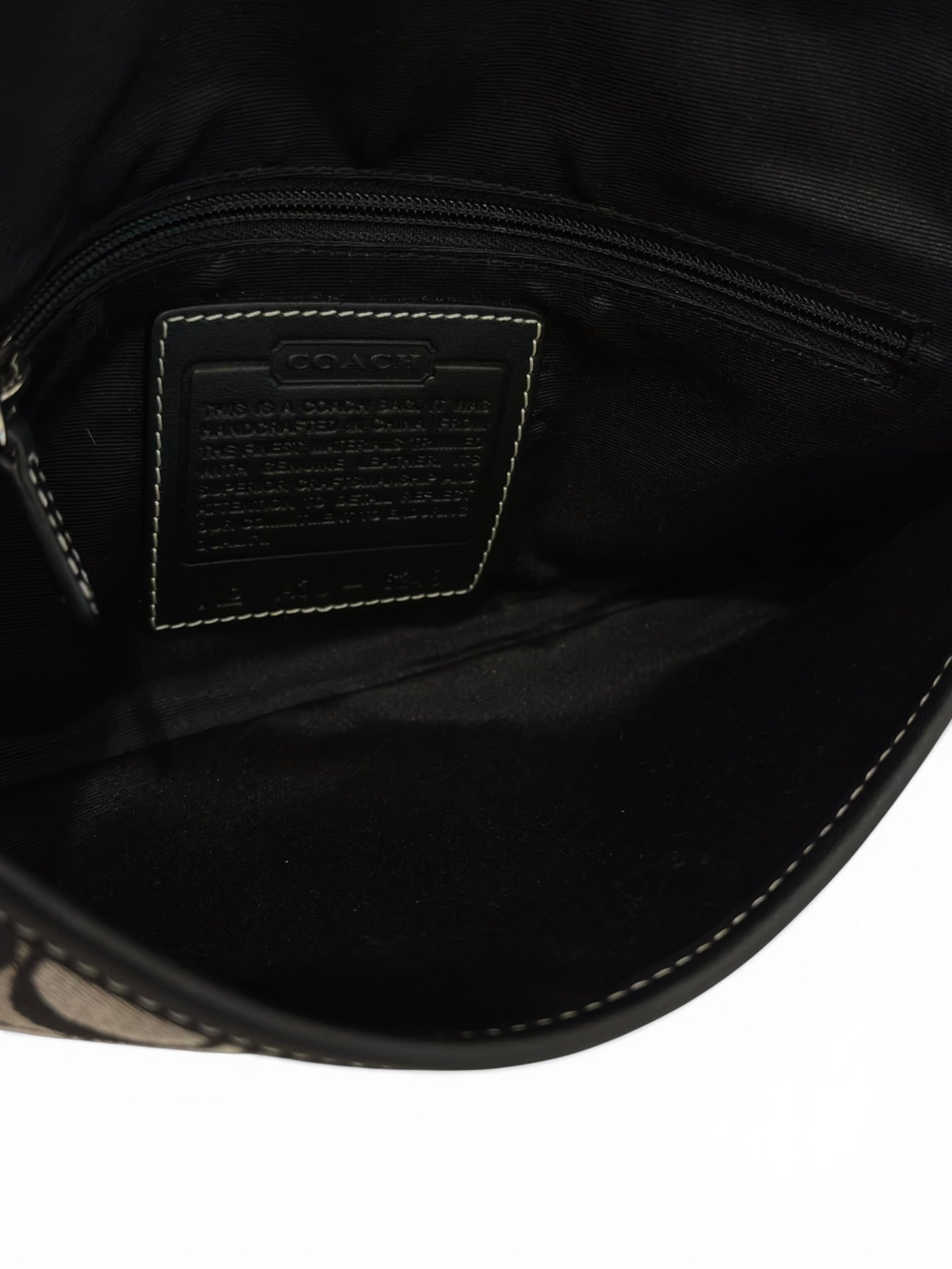 Coach Black & Grey Signature Hampton Clip Canvas & Leather 2000's Shoulder Bag