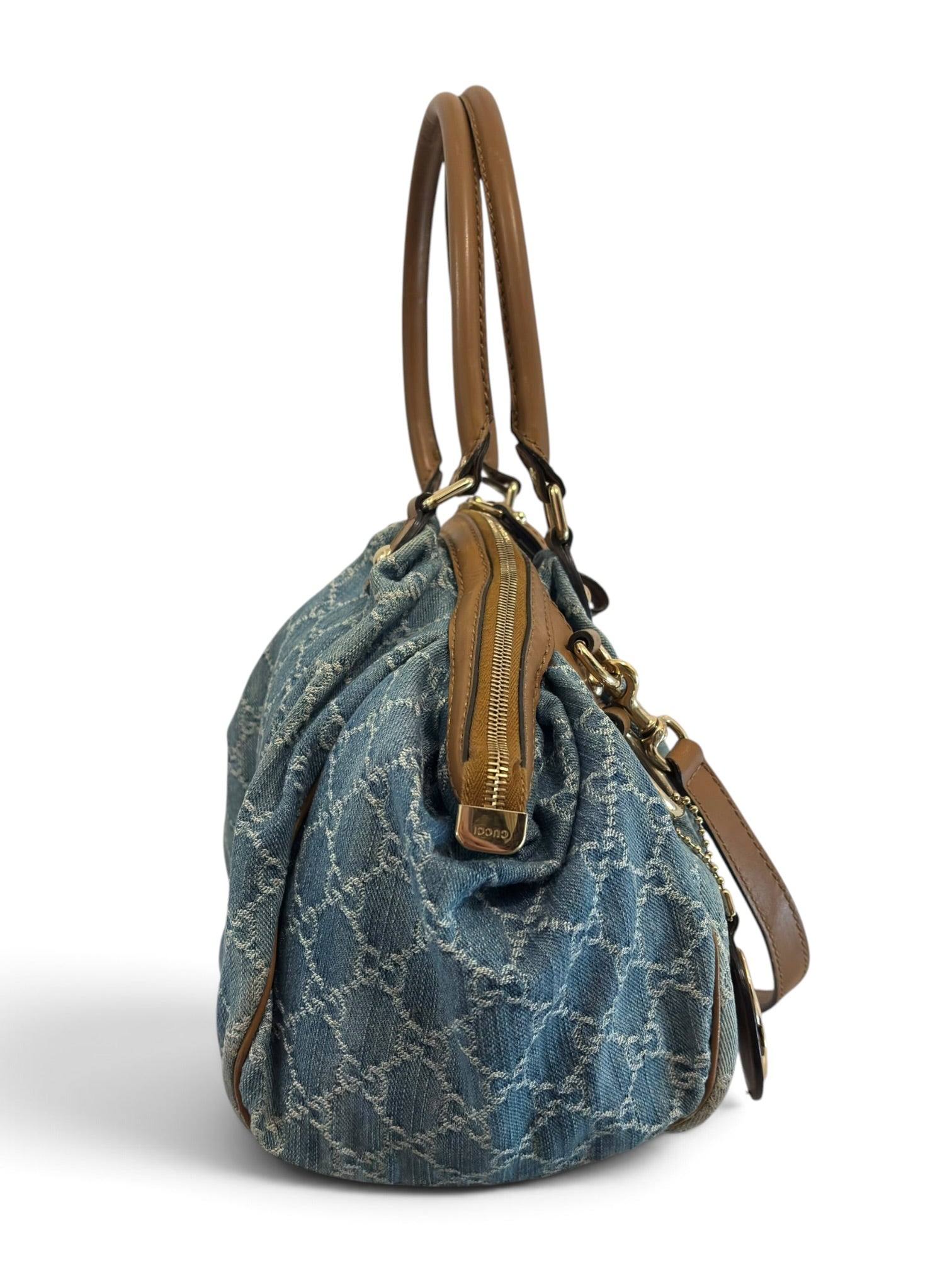 Vintage Gucci Denim Sukey Medium GG Tote
Shoulder Bag 506631