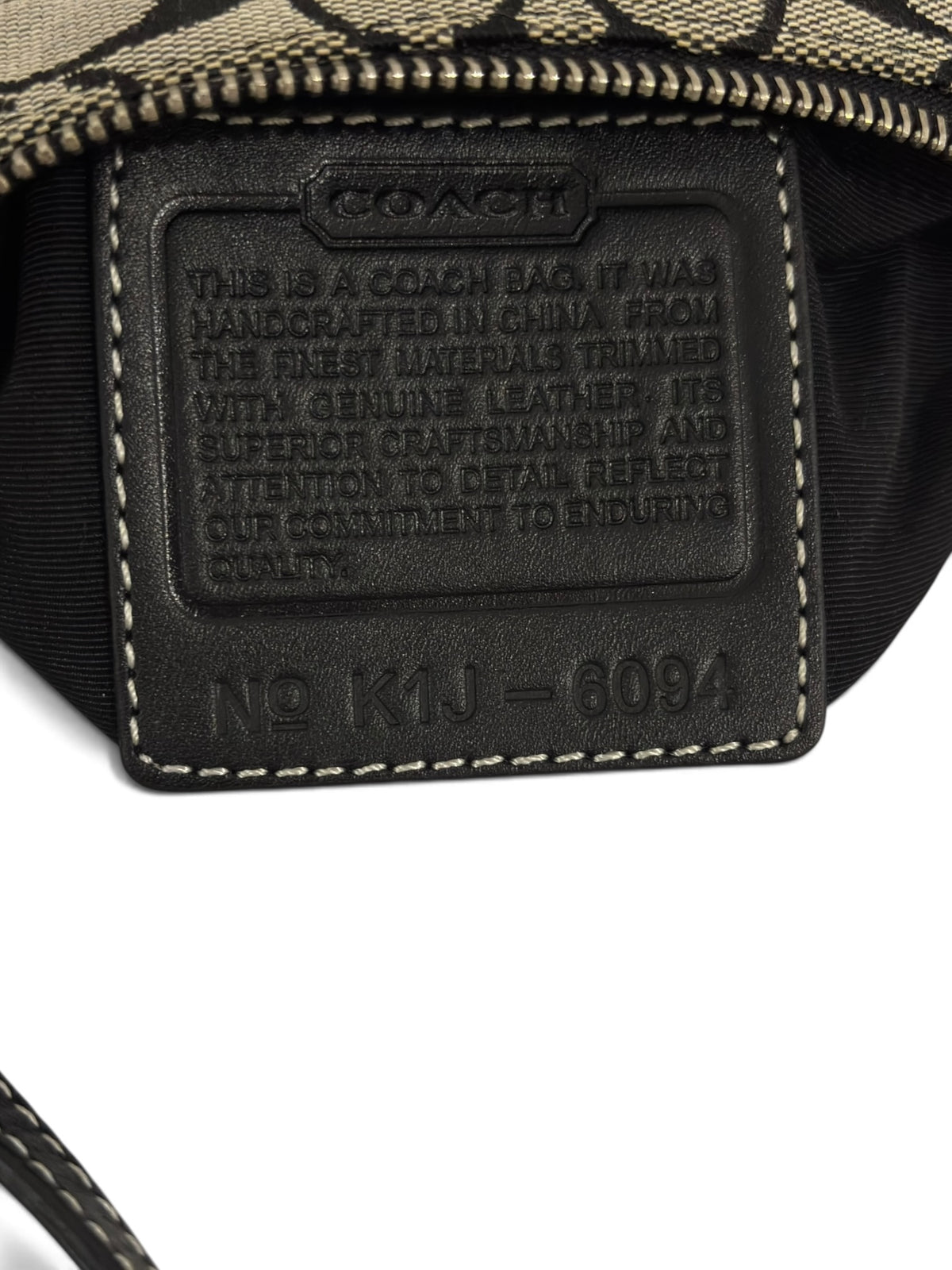 Vintage Coach Demi Bag 6094 In Signature Black & Grey