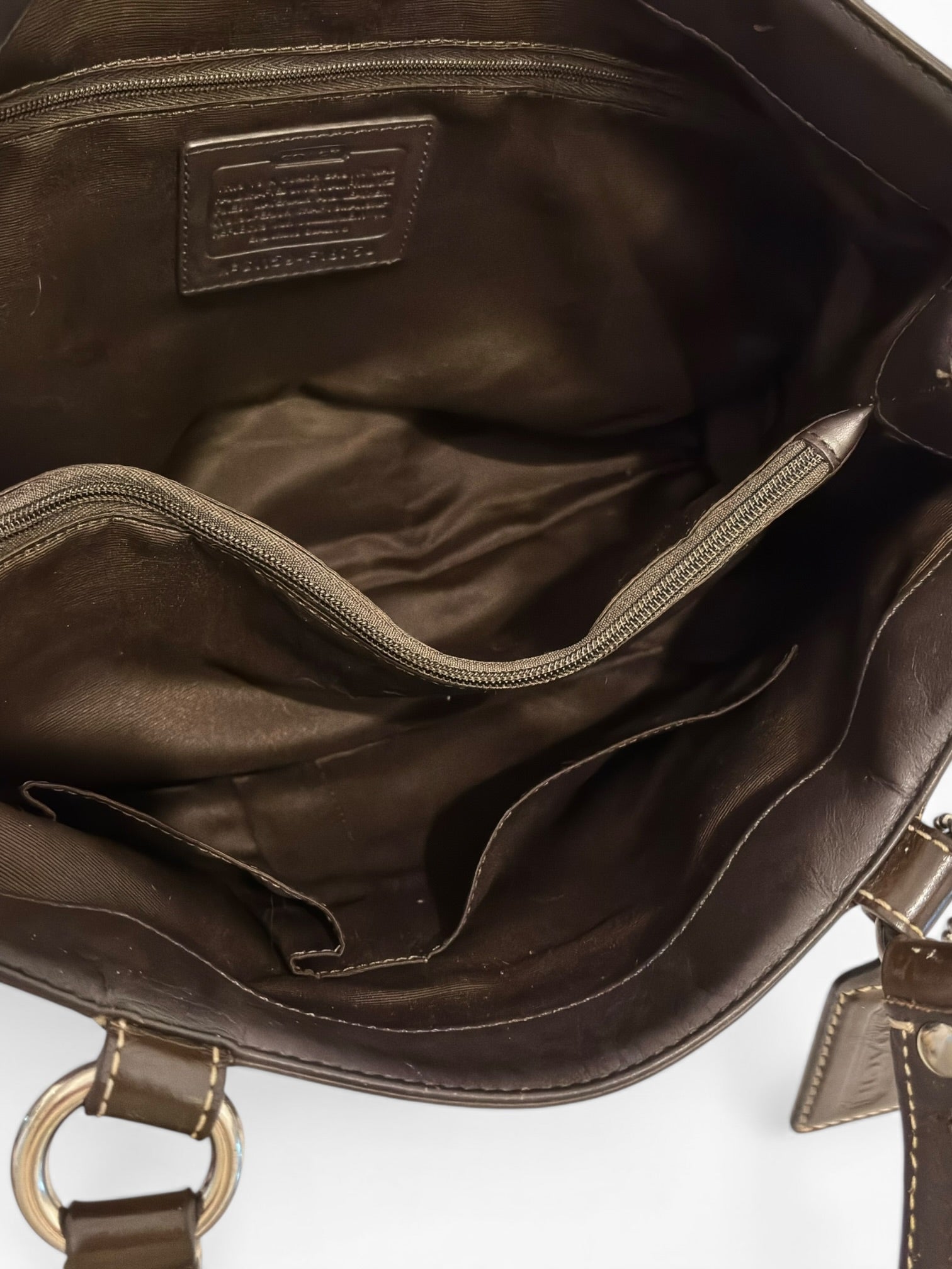 Coach Brown Signature Soho Buckle Canvas & Patent Leather Vintage Shoulder Bag