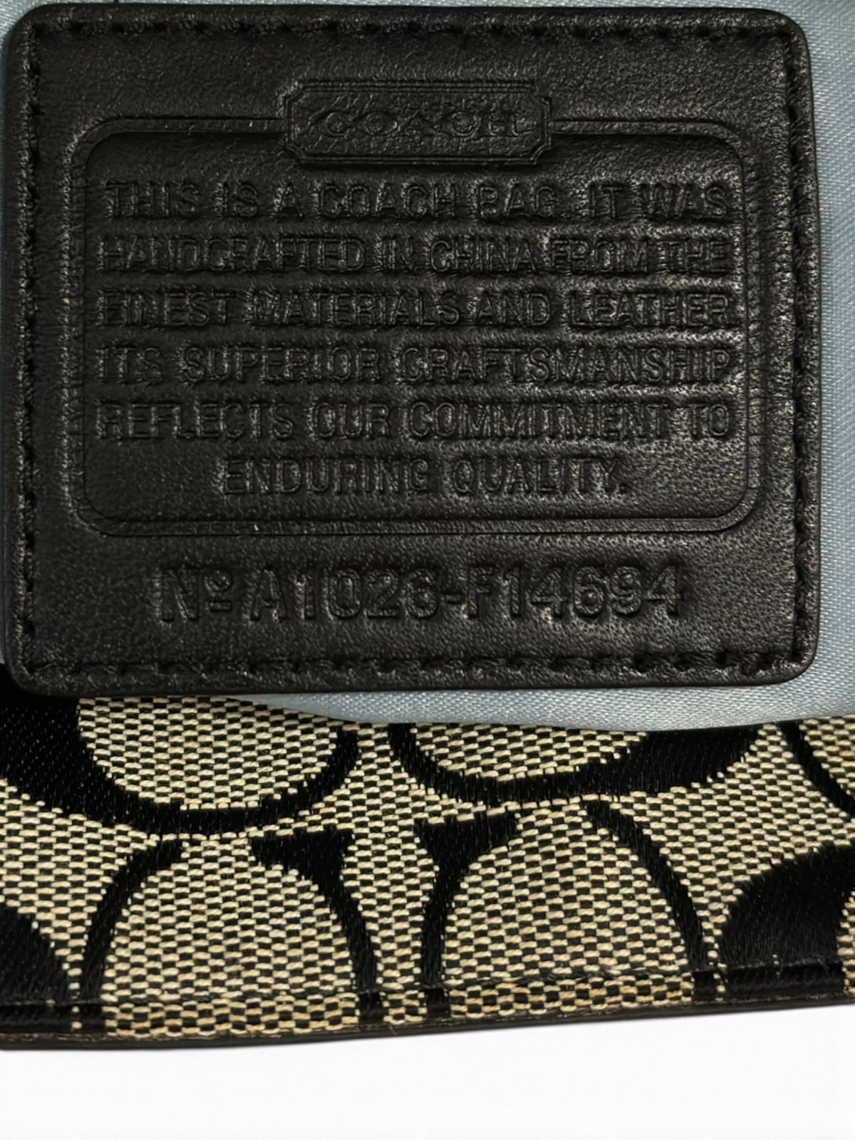 Vintage Coach Penelope Bag F14694 In Signature Black And Grey