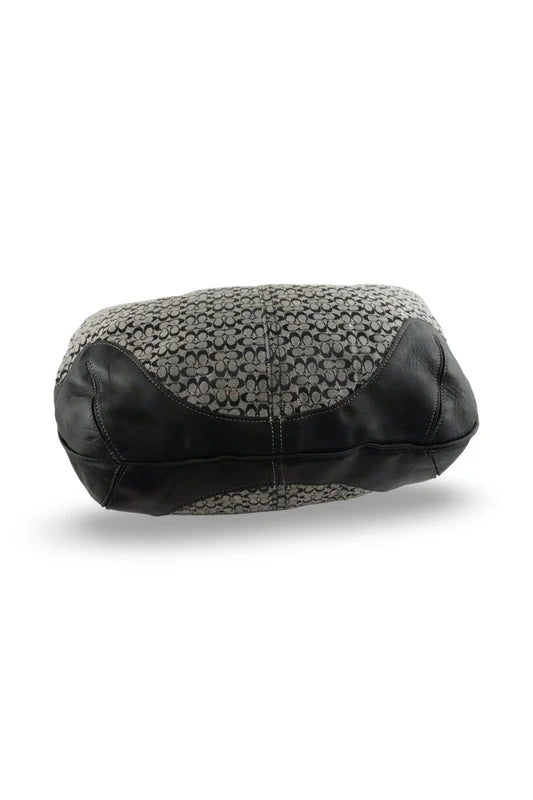 Coach Black & Grey Slouchy Ergo Hobo Signature Canvas & Leather Shoulder Bag