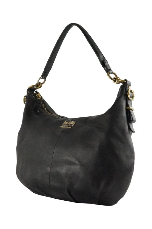 Coach Black Madison Soft Leather Hobo Vintage Shoulder Bag