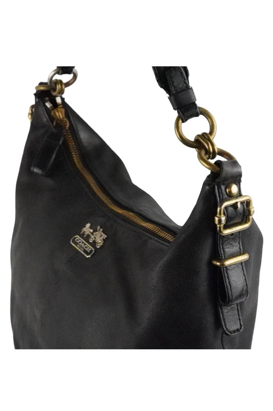Coach Black Madison Soft Leather Hobo Vintage Shoulder Bag