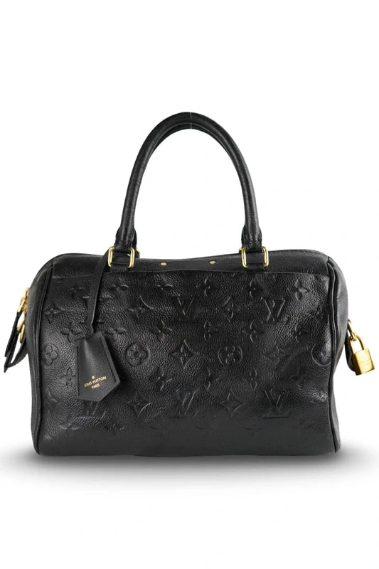 Louis Vuitton Speedy Bandouliere 25 Black Monogram Empreinte Leather Handbag