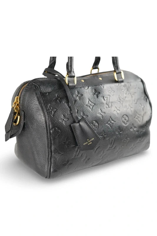 Louis Vuitton Speedy Bandouliere 25 Black Monogram Empreinte Leather Handbag