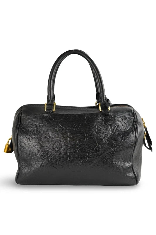 Louis Vuitton Speedy Bandouliere 25 Black Monogram Empreinte Leather Handbag