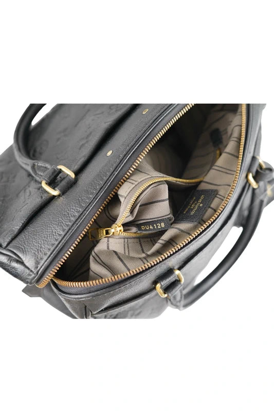 Louis Vuitton Speedy Bandouliere 25 Black Monogram Empreinte Leather Handbag