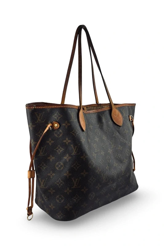 Louis Vuitton Brown Neverfull MM Signature Canvas & Leather Tote Shoulder Bag