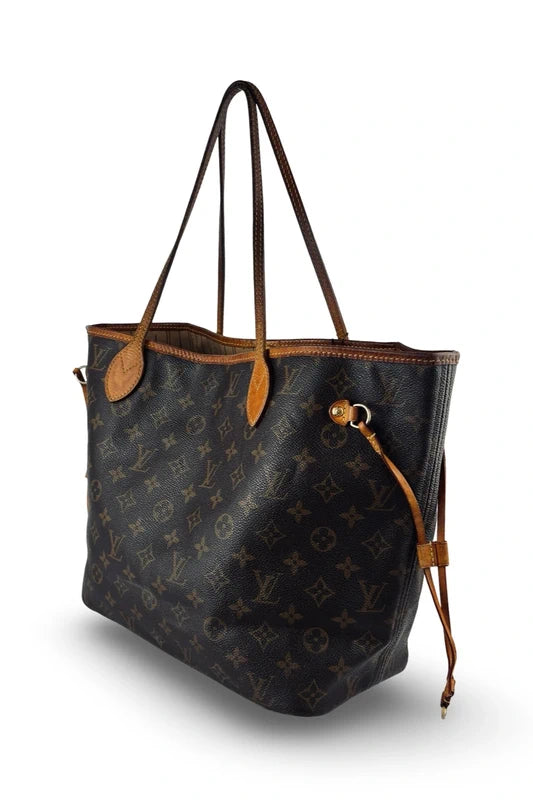 Louis Vuitton Brown Neverfull MM Signature Canvas & Leather Tote Shoulder Bag