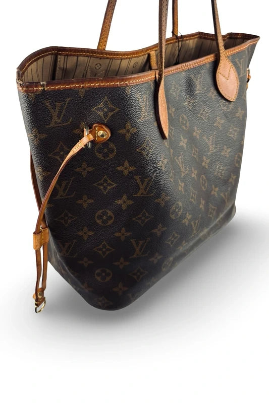 Louis Vuitton Brown Neverfull MM Signature Canvas & Leather Tote Shoulder Bag