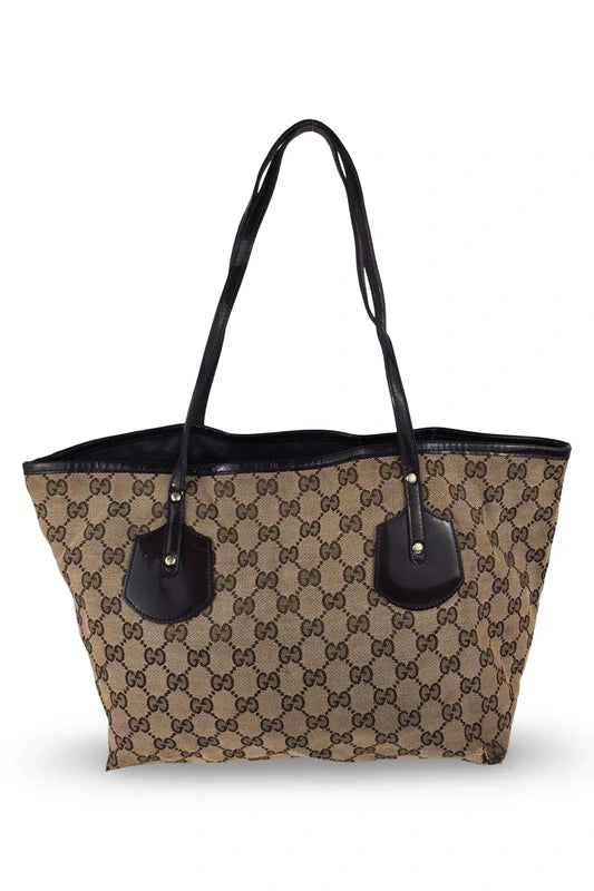 Gucci GG Canvas Jolie Brown Signature Tote Shoulder Bag