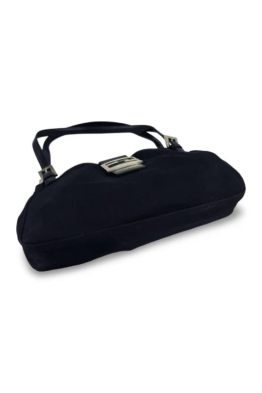 Fendi Black Mamma Baguette Double Strap Shoulder Bag