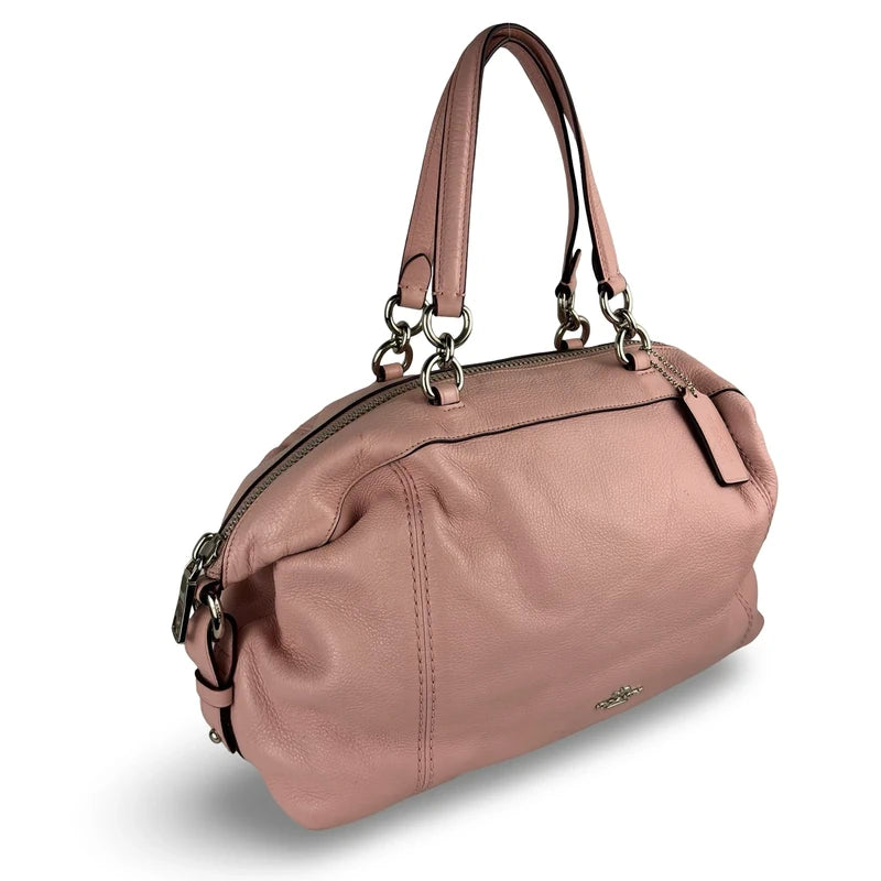 Coach Blush Pink Pebbled Leather ‘Lenox’ Satchel Shoulder Bag