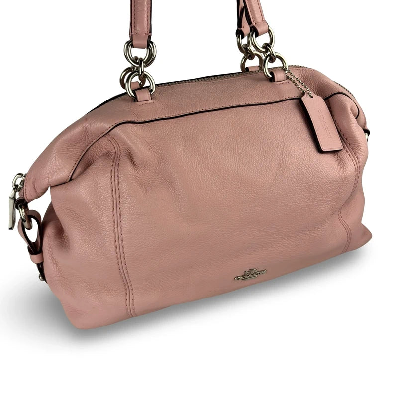 Coach Blush Pink Pebbled Leather ‘Lenox’ Satchel Shoulder Bag