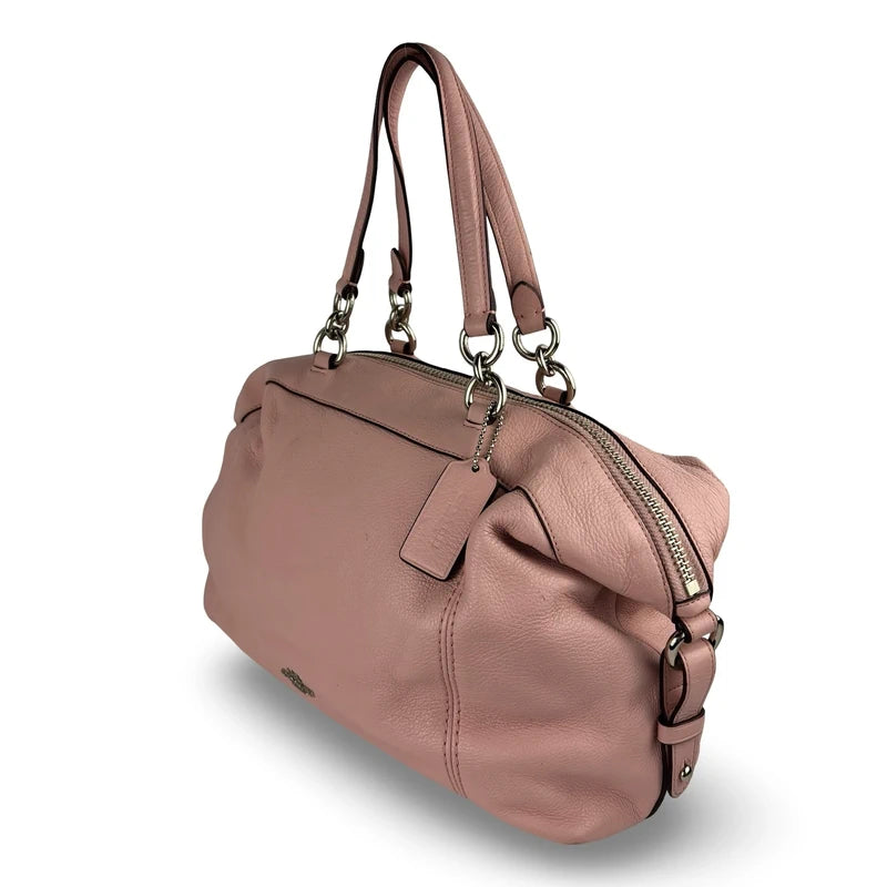 Coach Blush Pink Pebbled Leather ‘Lenox’ Satchel Shoulder Bag