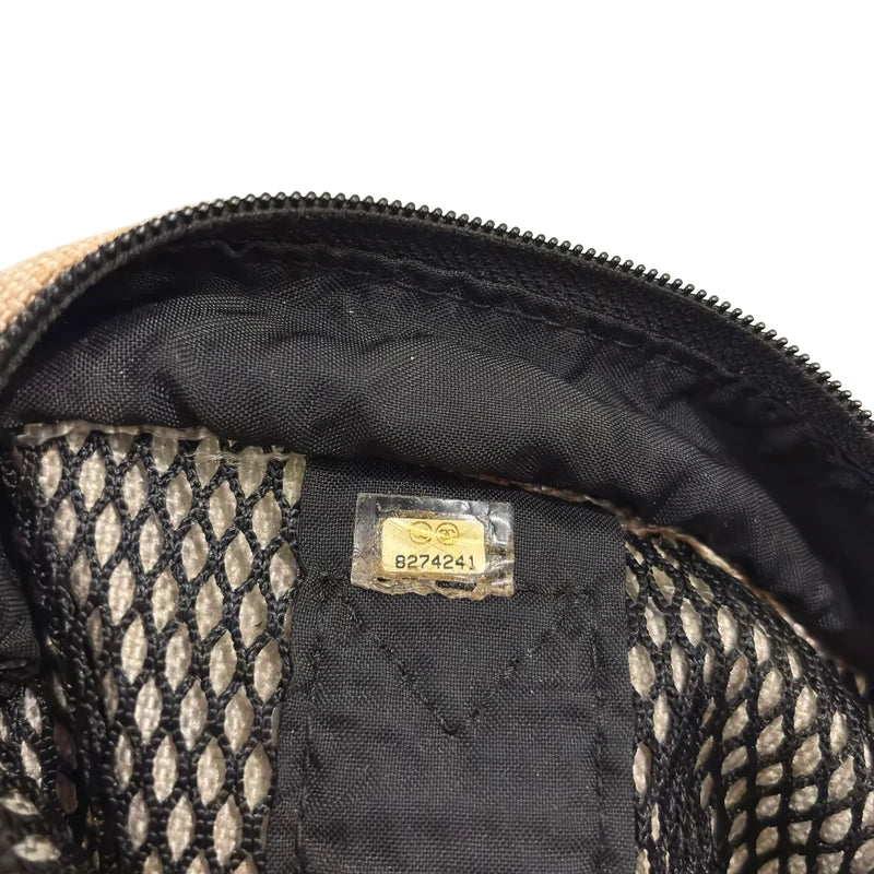 Chanel Rare 2003 Sports Line Vintage Canvas & Mesh Grey & Black CC Tote Shoulder Bag