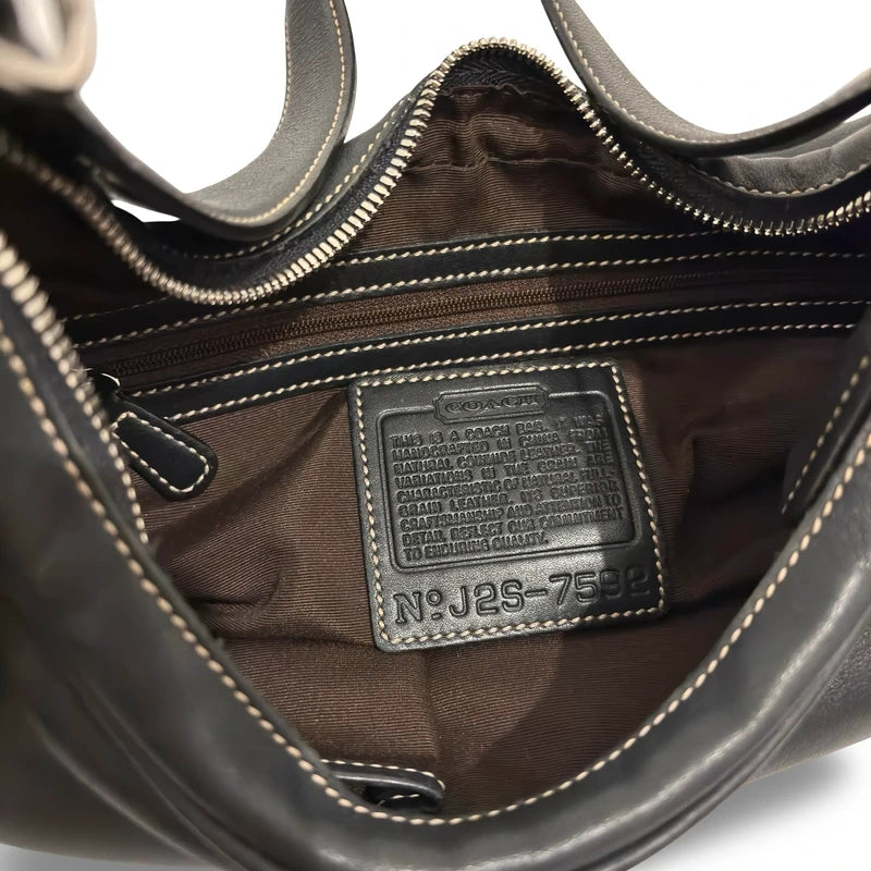 Coach Black Leather Buckle Hamptons Buckle Vintage Hobo Shoulder Bag