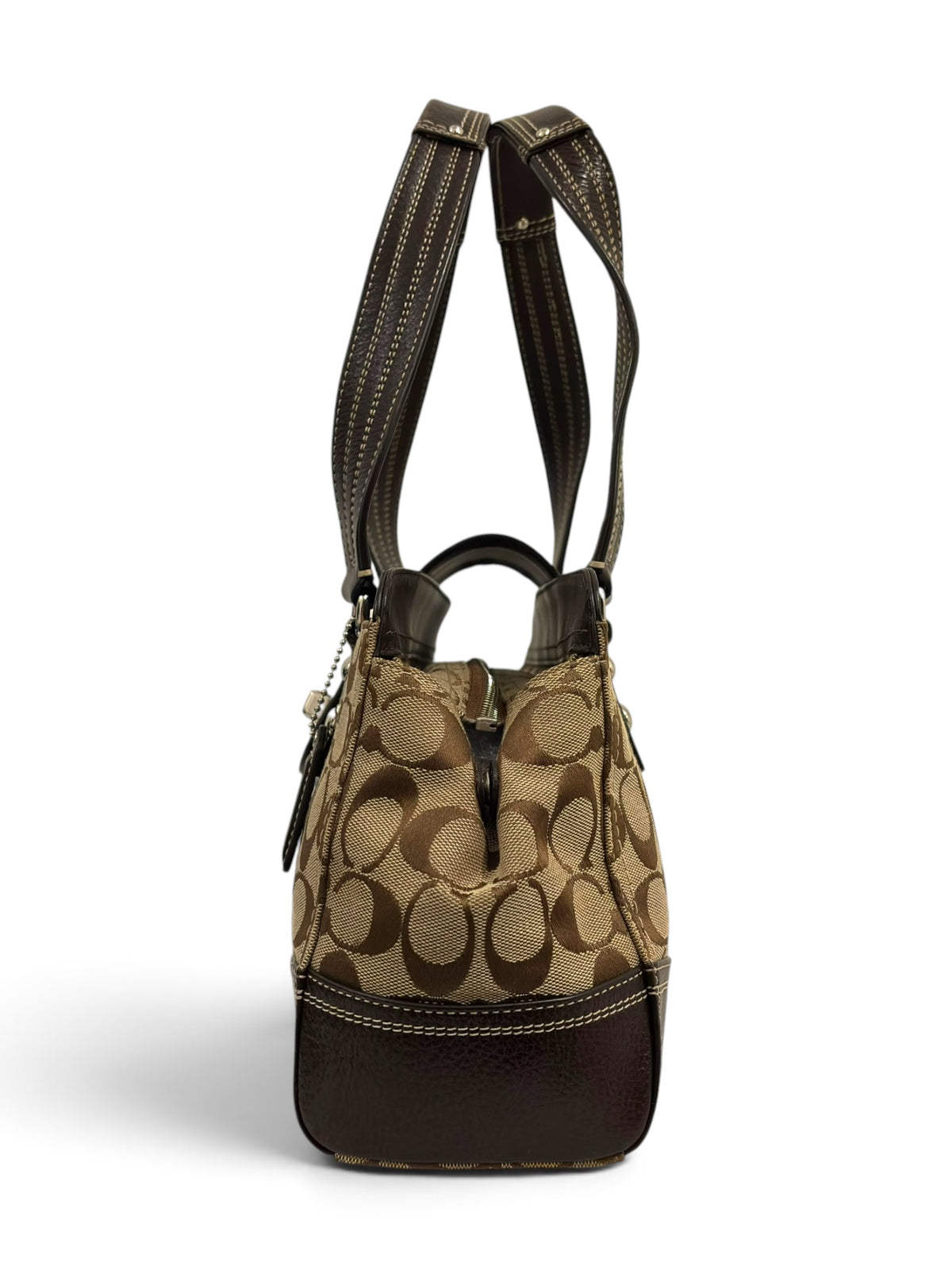Vintage Coach Bag Hamptons Signature Brown Tote F13975