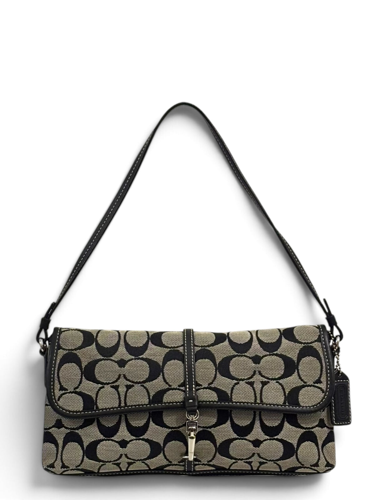 Vintage Coach Hamptons Bag 6348 Signature Black Grey Shoulder Bag