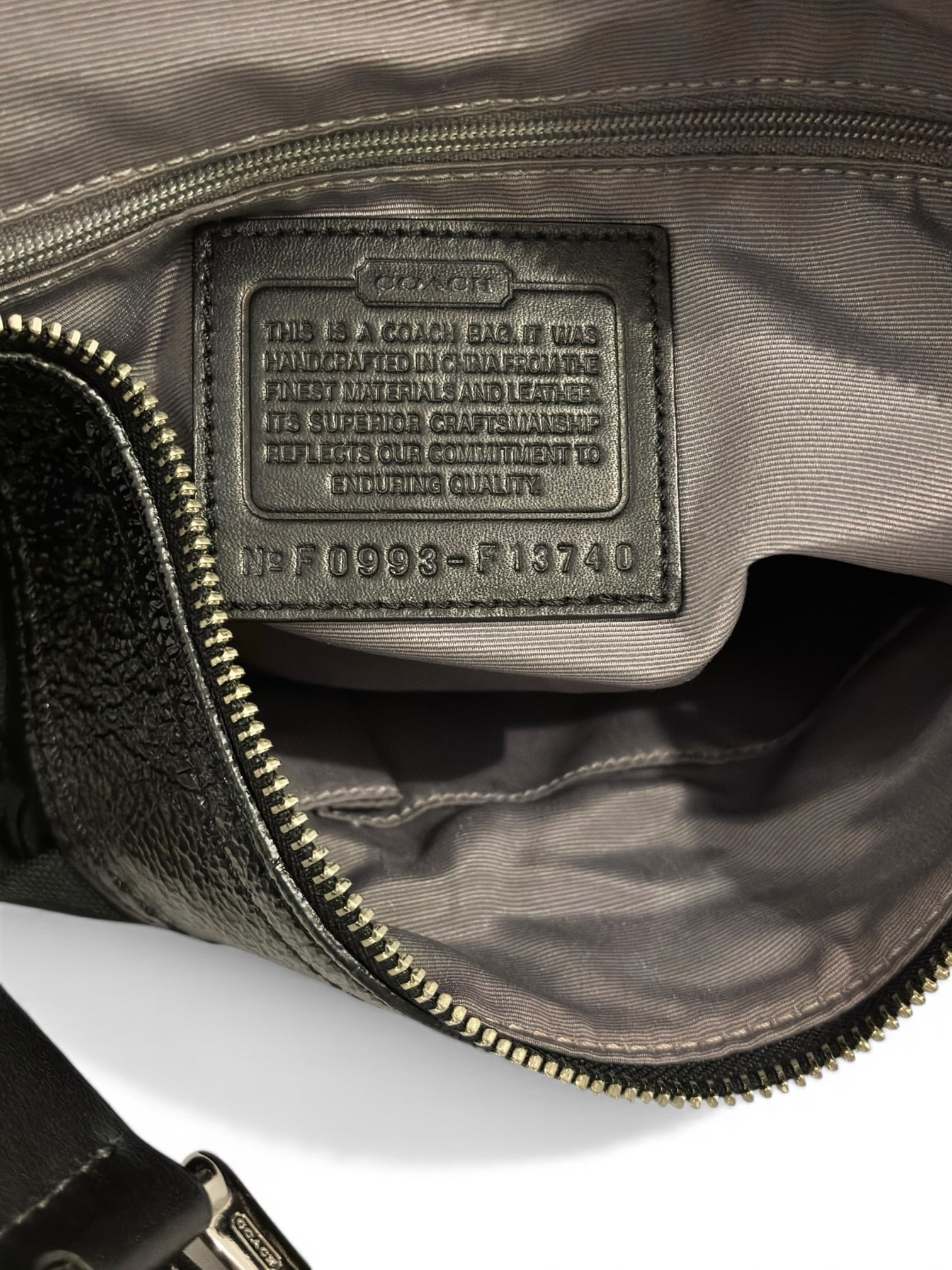 Coach Black Signature Canvas & Patent Leather
Pleated Hobo Shoulder Bag