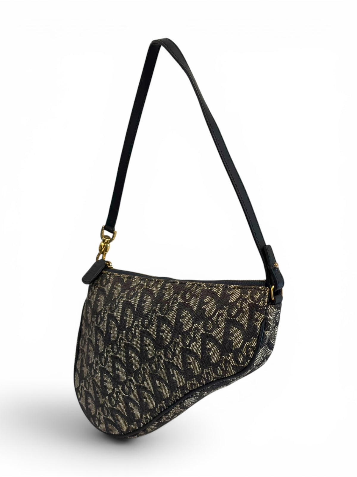 Vintage Christian Dior 2002 Mini Diorissimo Saddle Pochette Shoulder Bag