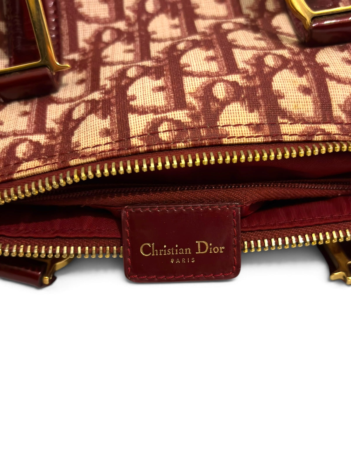 Vintage Christian Dior Bag Red Trotter Diorissimo Boston PZ 0052