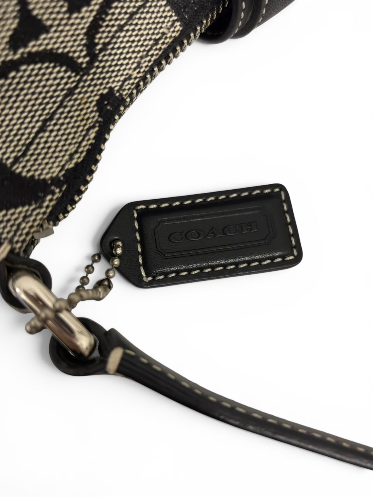 Coach Black & Grey Mini Soho Demi Canvas & Leather Vintage Hobo Shoulder Bag
