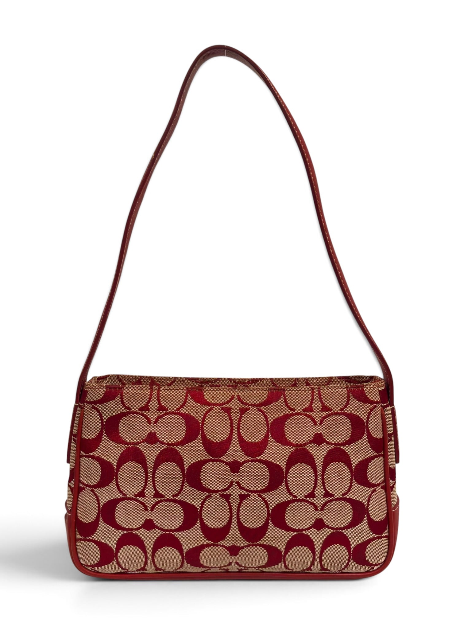 Vintage Coach Bag 6023 Signature Red Mini Shoulder Pouch