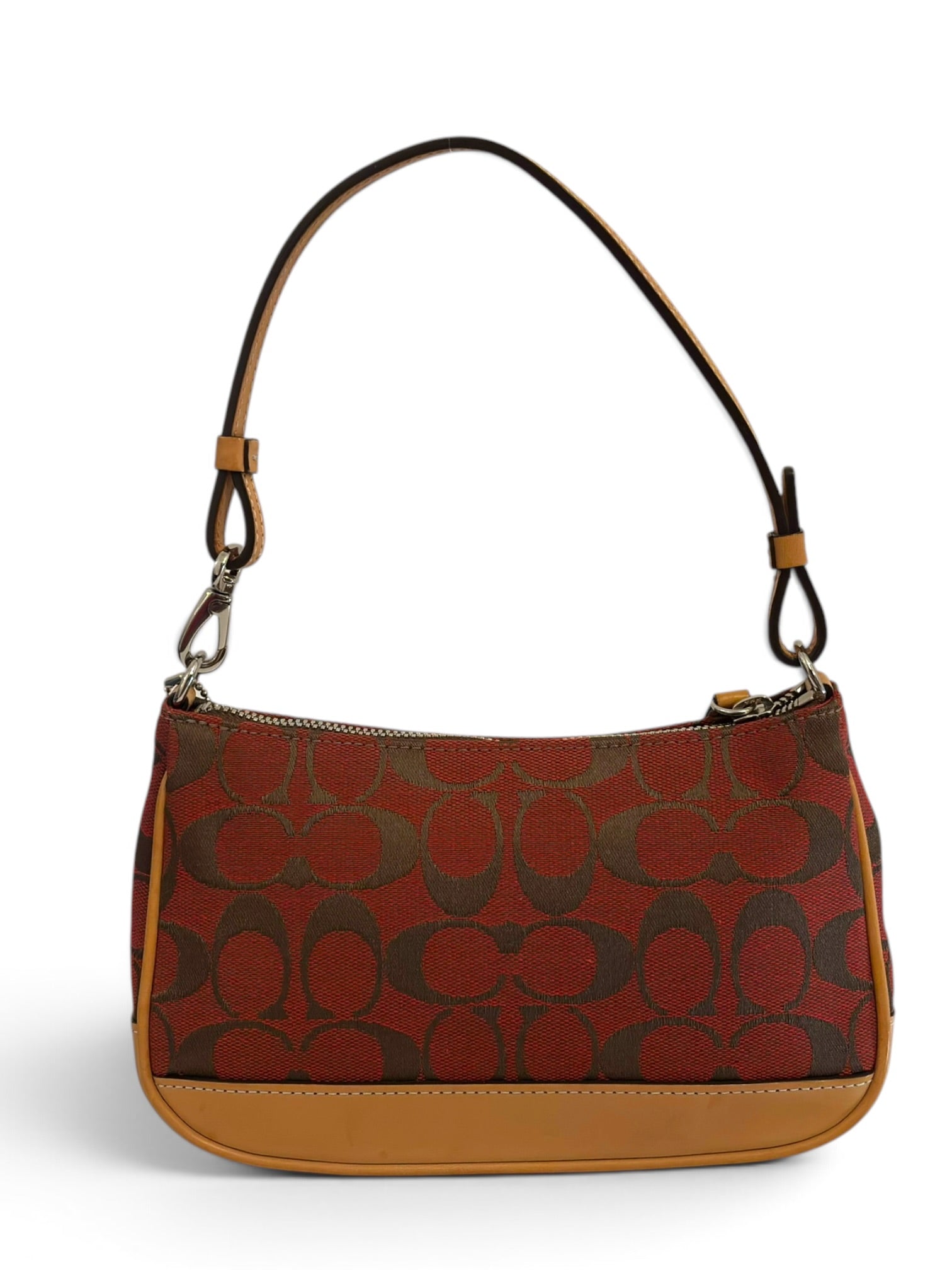 Vintage Coach Demi Bag Red Signature Canvas Shoulder Bag G1J-6094