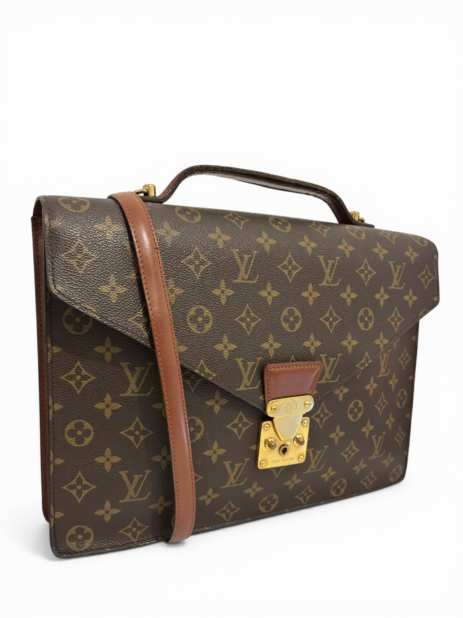 Louis Vuitton Brown Monogram Porte Documents
Bandouliere Briefcase Handbag