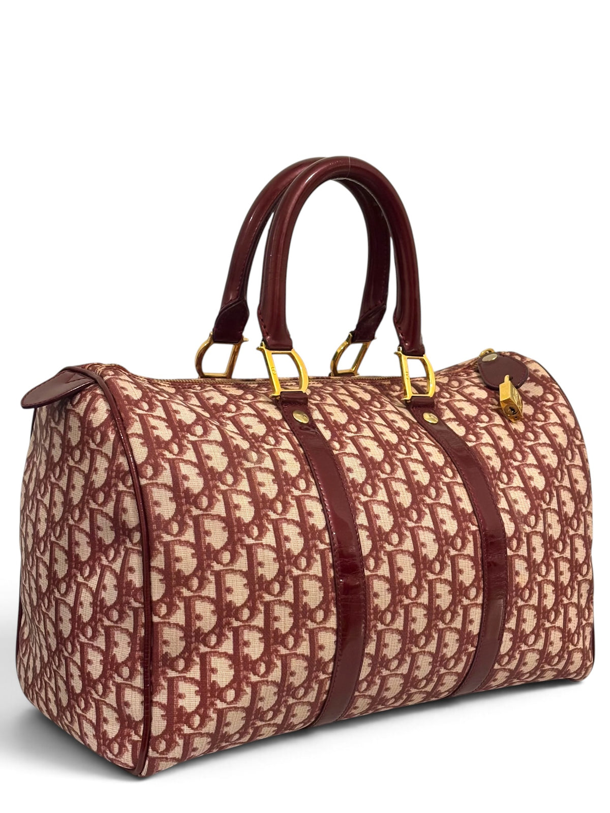 Vintage Christian Dior Bag Red Trotter Diorissimo Boston PZ 0052