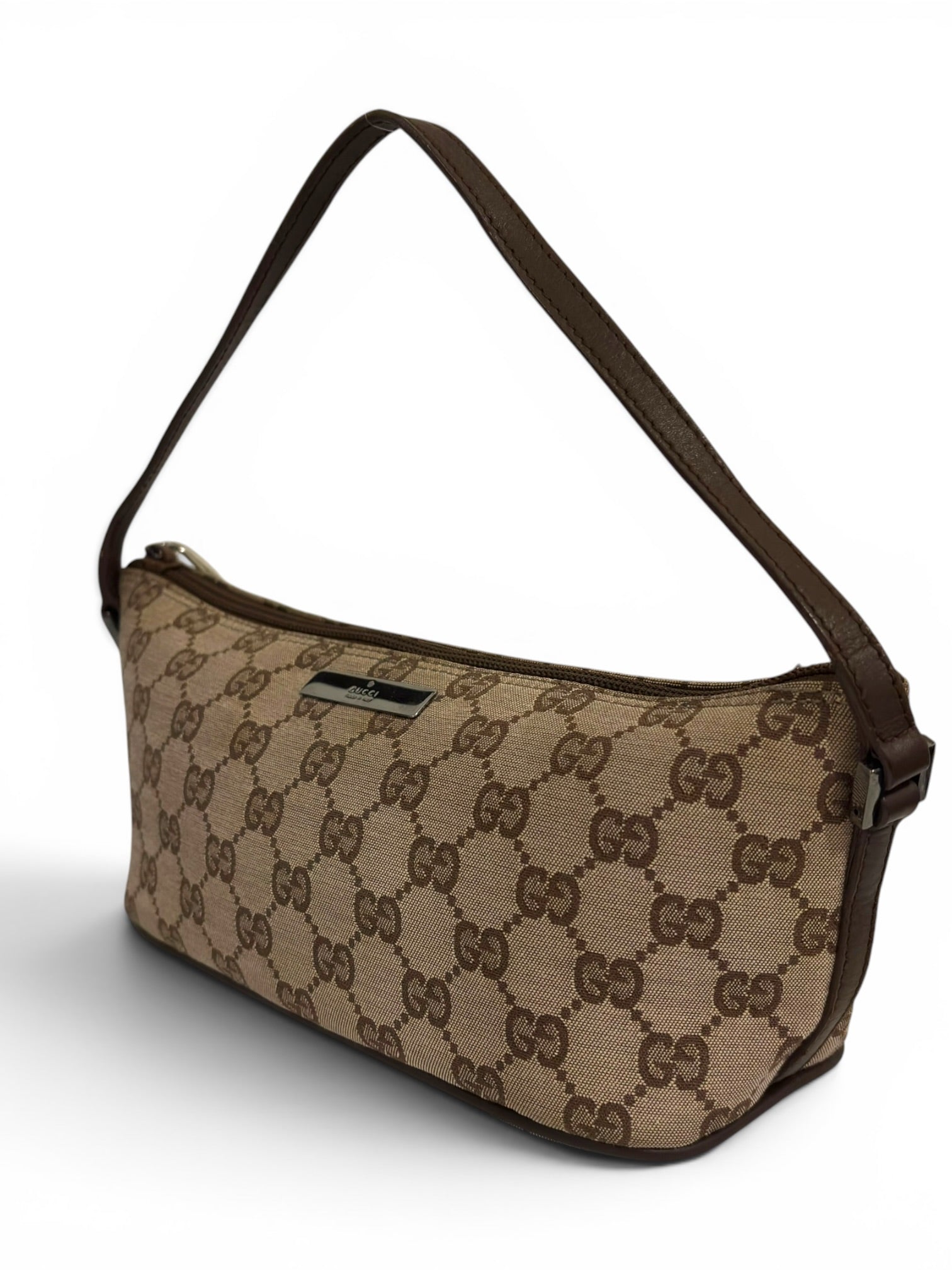 Gucci Brown / Beige Signature Canvas & Leather
Pochette Boat Vintage Shoulder Bag
