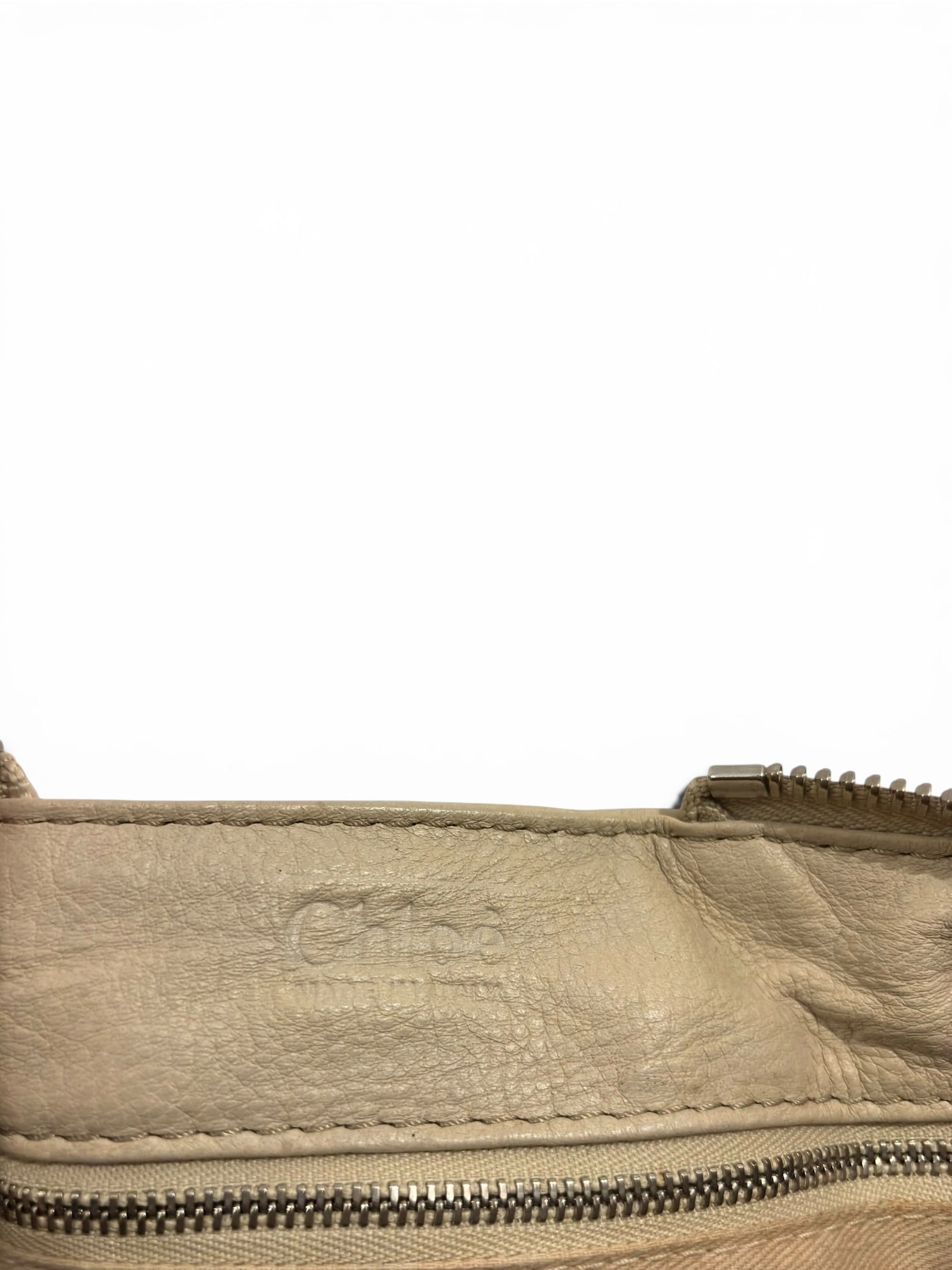 Chloe Beige / Cream Soft Leather Paddington Gold hardware Vintage Shoulder Bag