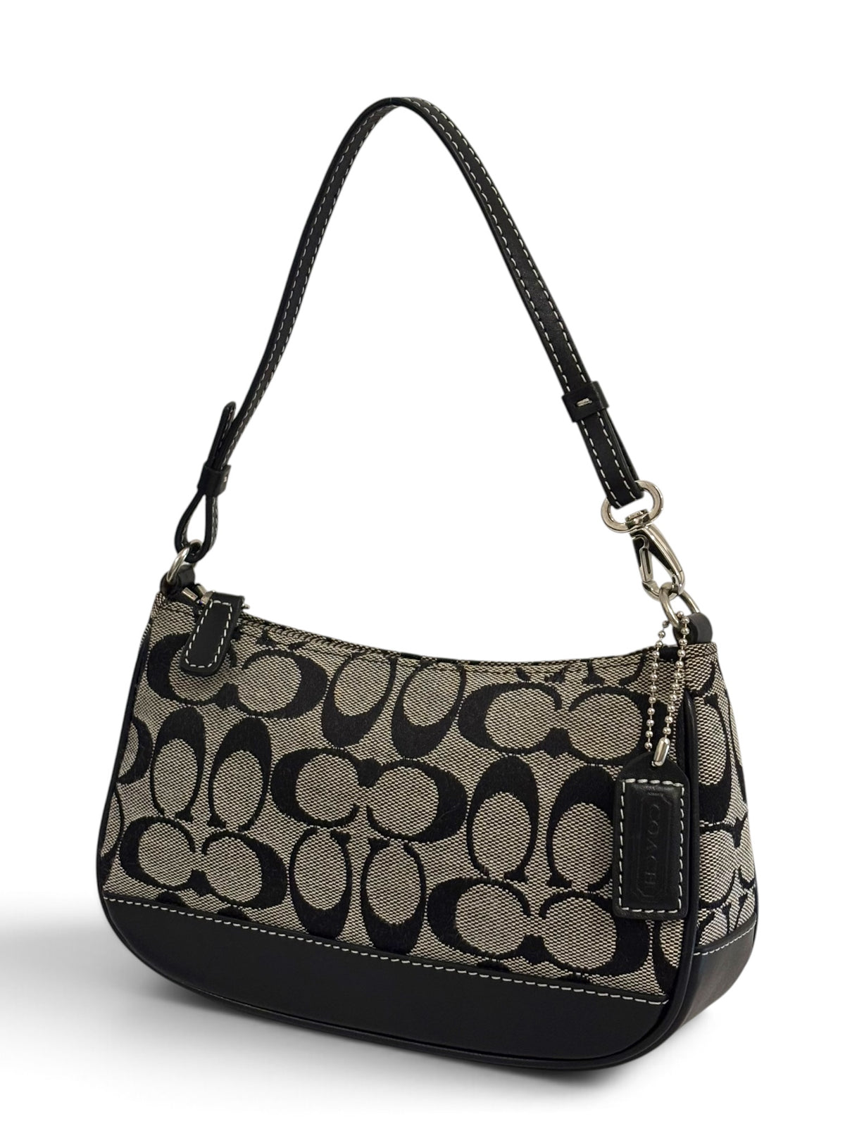 Vintage Coach Demi Bag 6094 In Signature Black & Grey