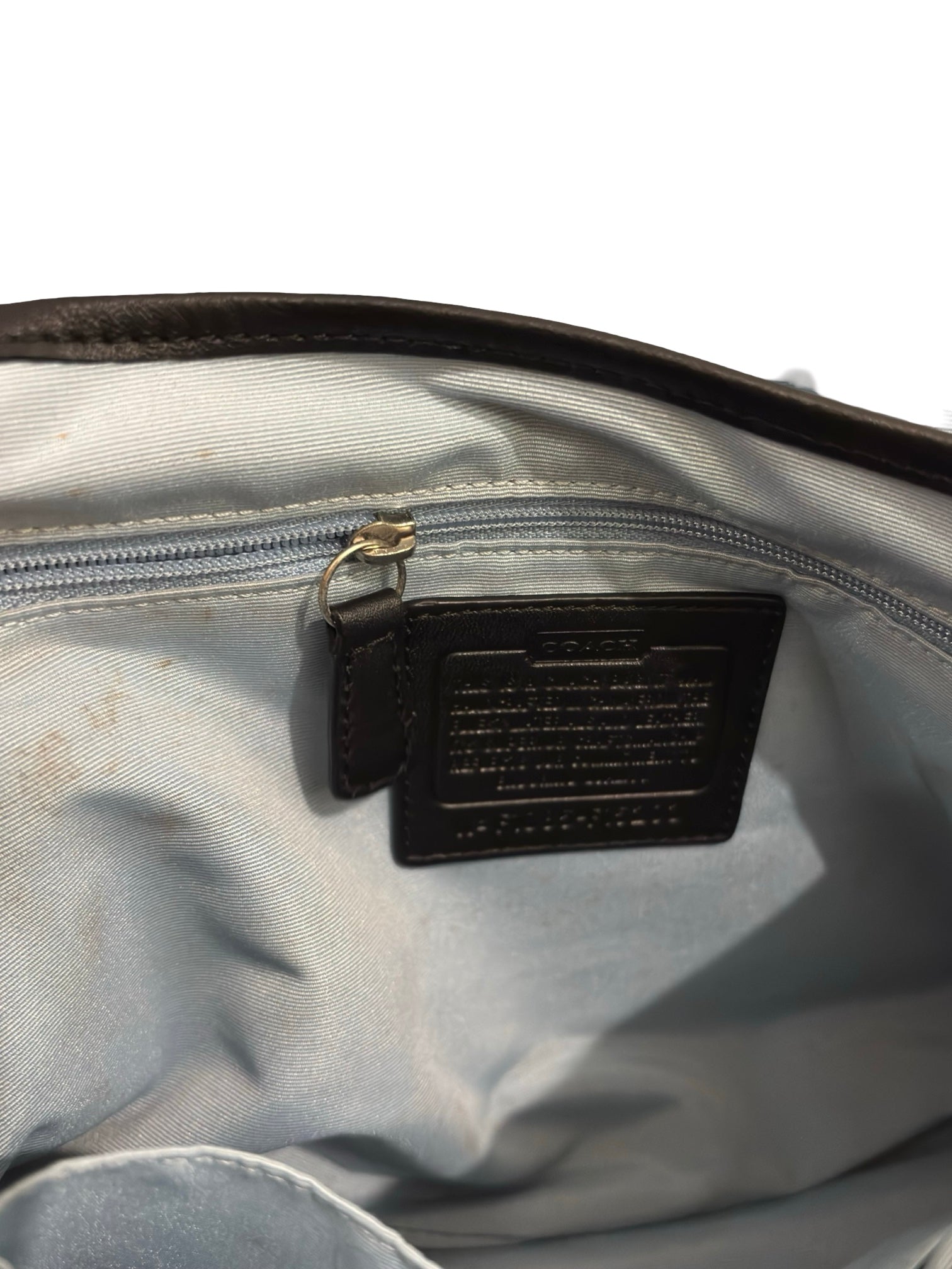 Coach Black ‘Soho’ Signature Canvas & Patent Leather Vintage Buckle Shoulder Bag