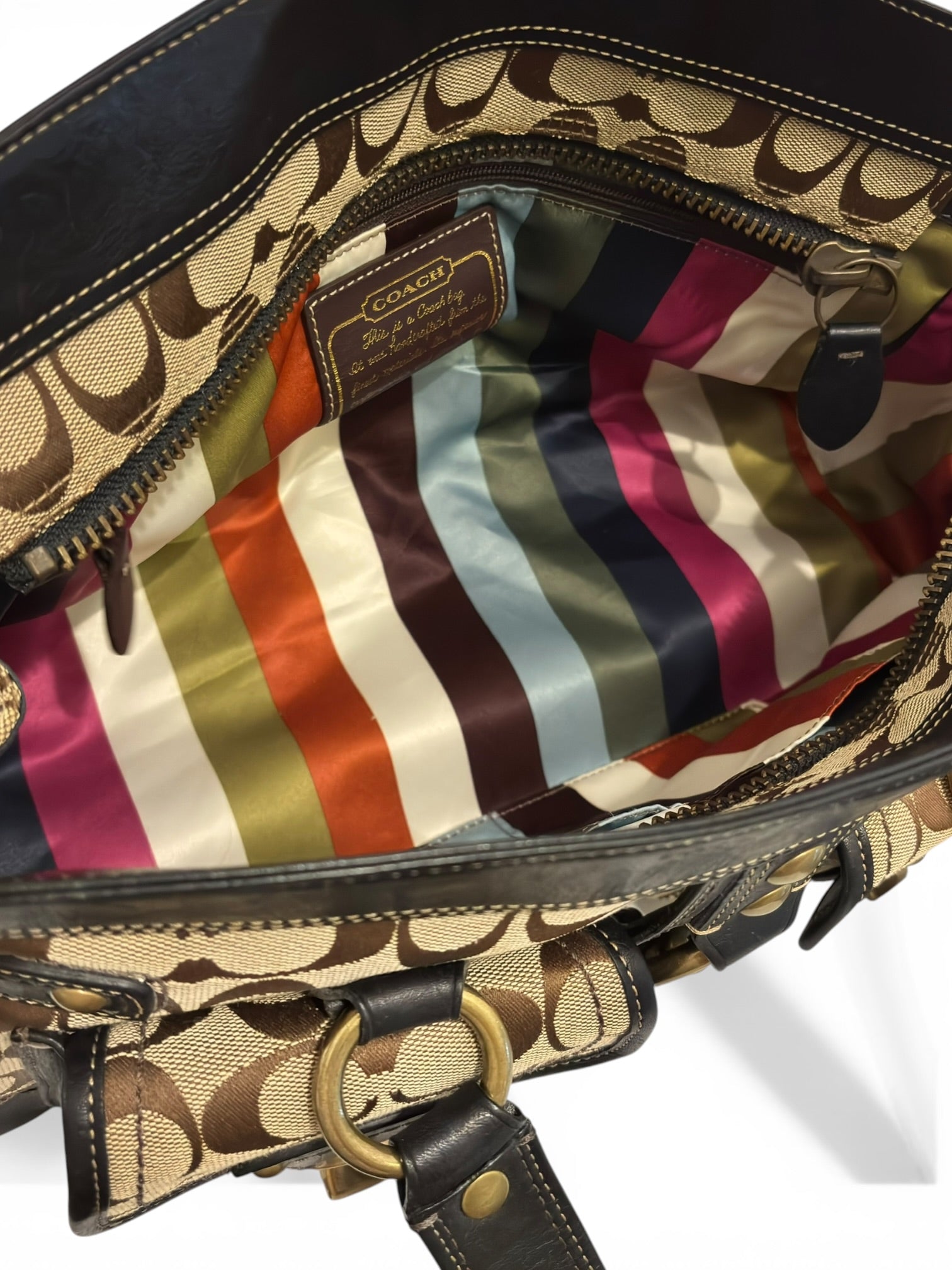 Coach Rare Legacy Limited Edition 65th Anniversary Mandy Brown Signature Shoulder Bag 2000's