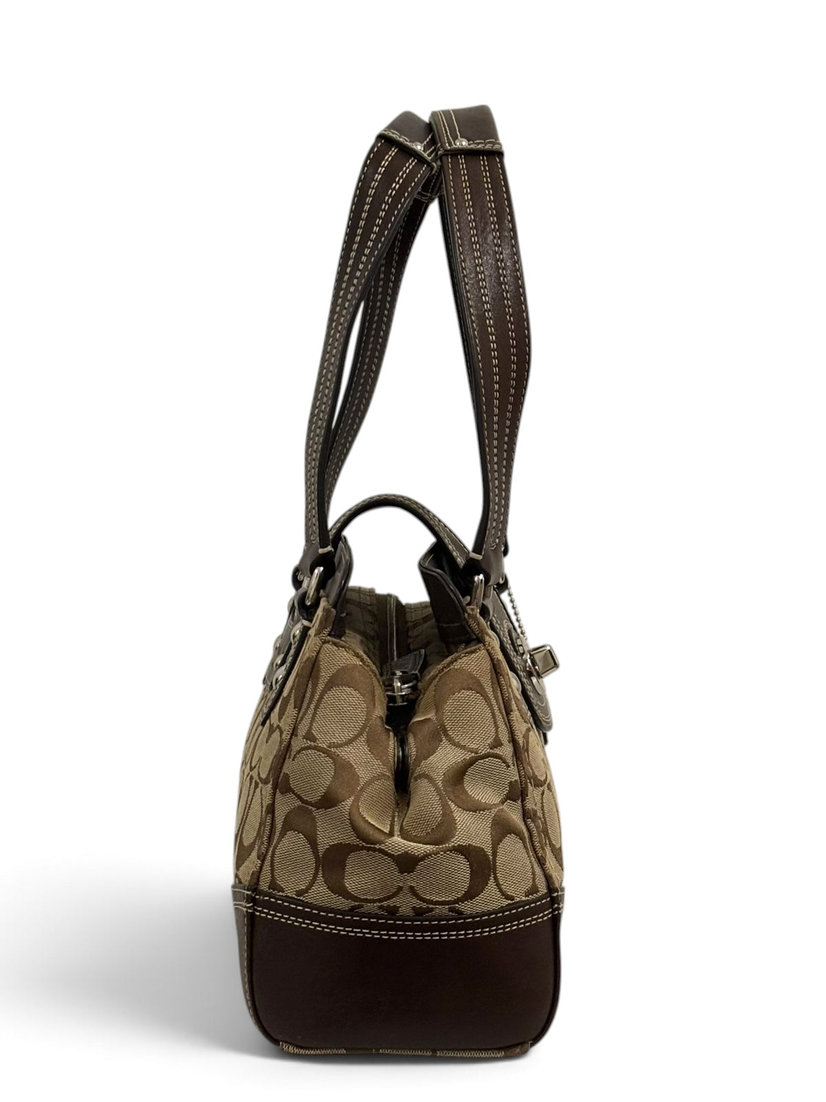 Vintage Coach Hamptons Signature Tote Bag F13975 In Brown