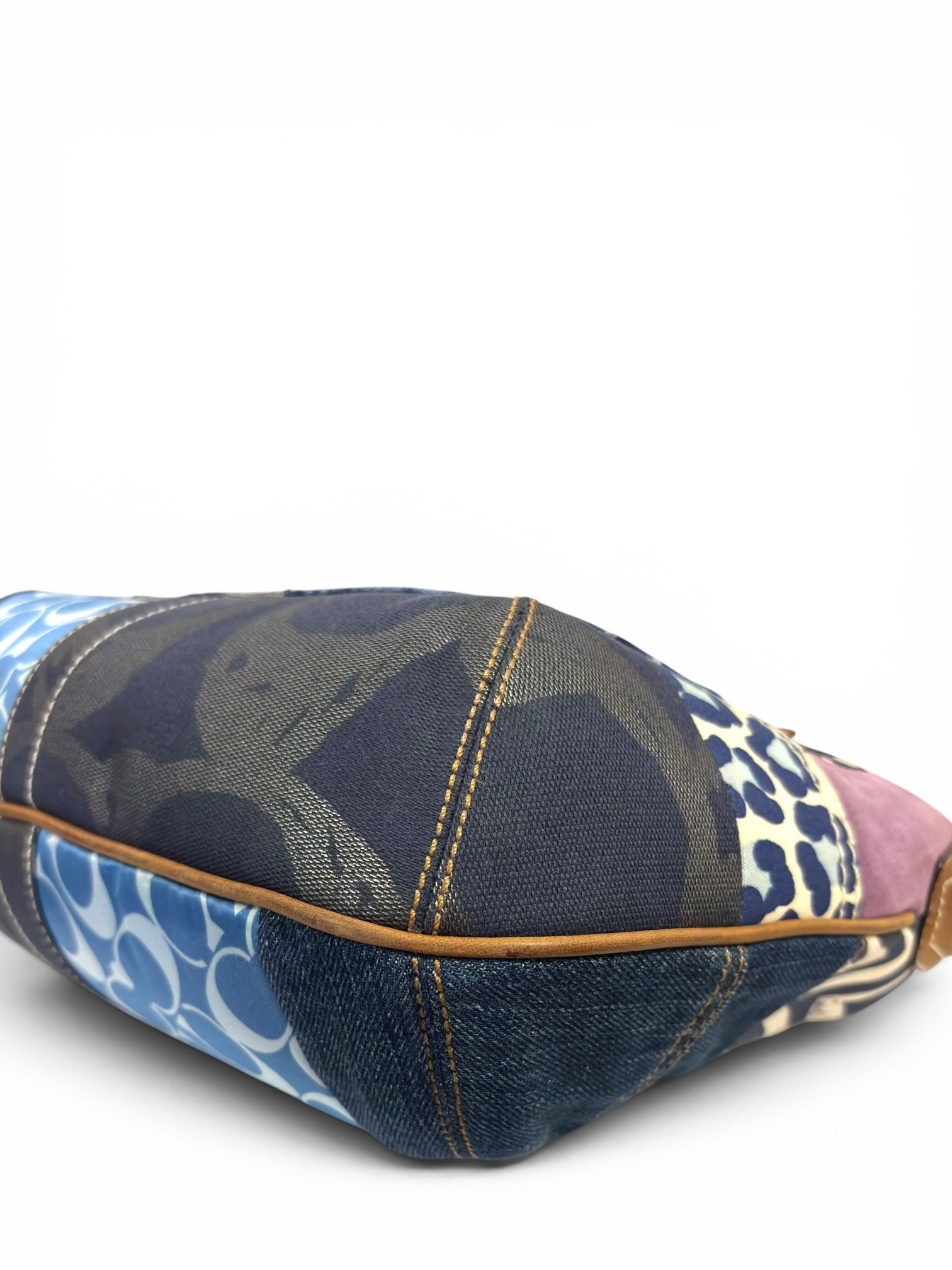 Coach Denim Ergo Patchwork Blue Purple Canvas
Leather Hobo 10808 Shoulder Bag