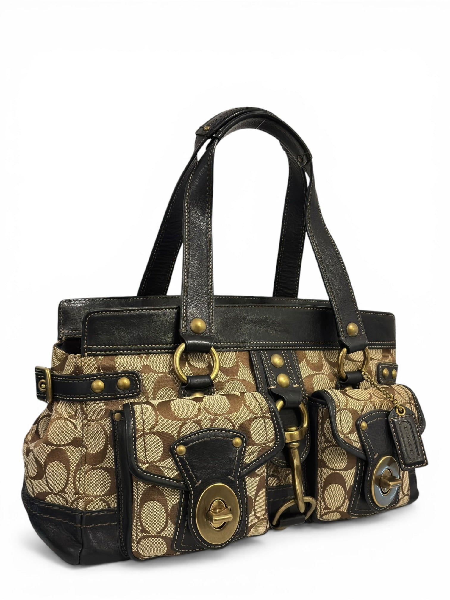 Coach Rare Legacy Limited Edition 65th Anniversary Mandy Brown Signature Shoulder Bag 2000's