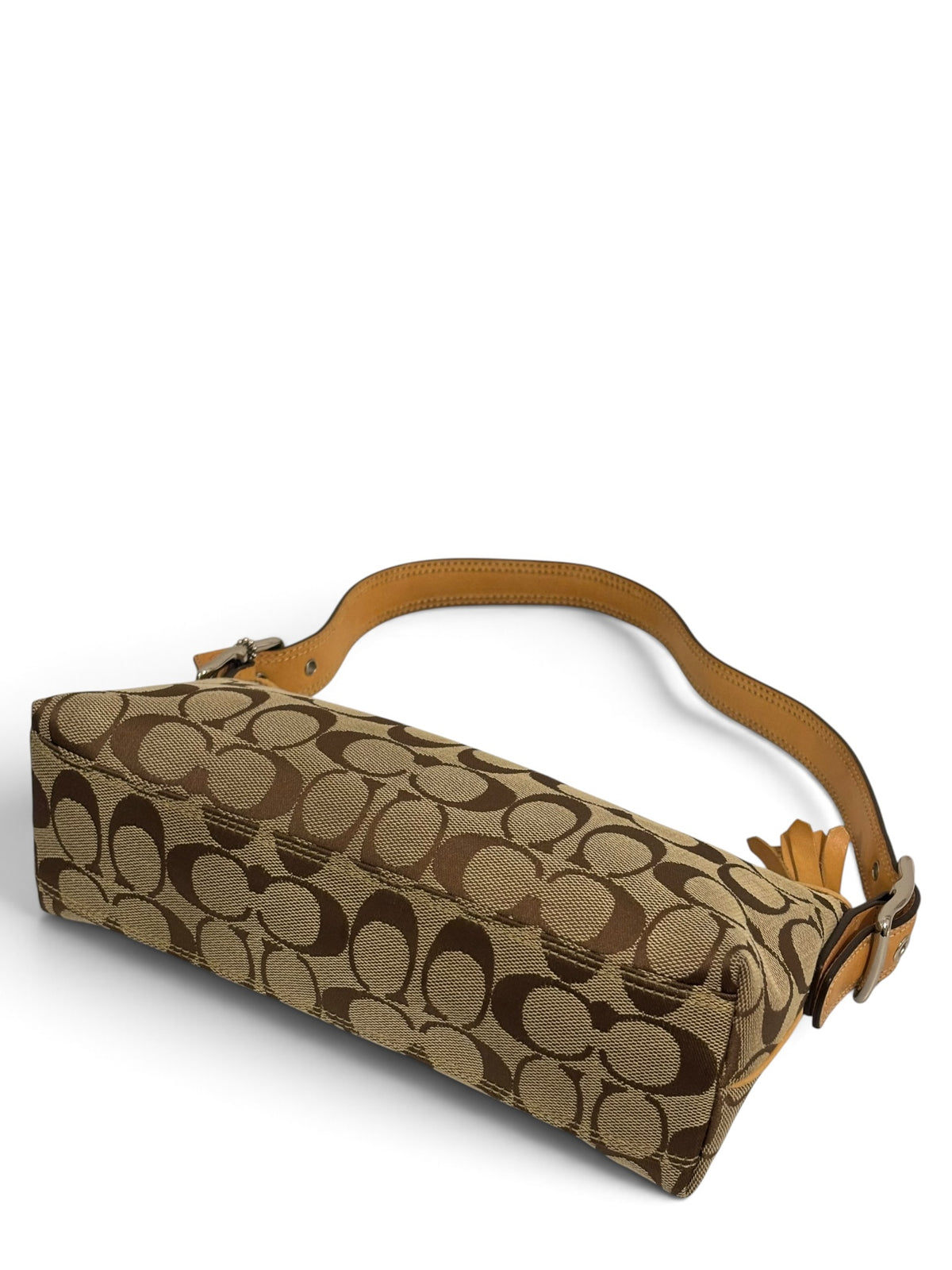 Vintage Coach Demi Bag 8K01 Signature Baguette Shoulder Bag